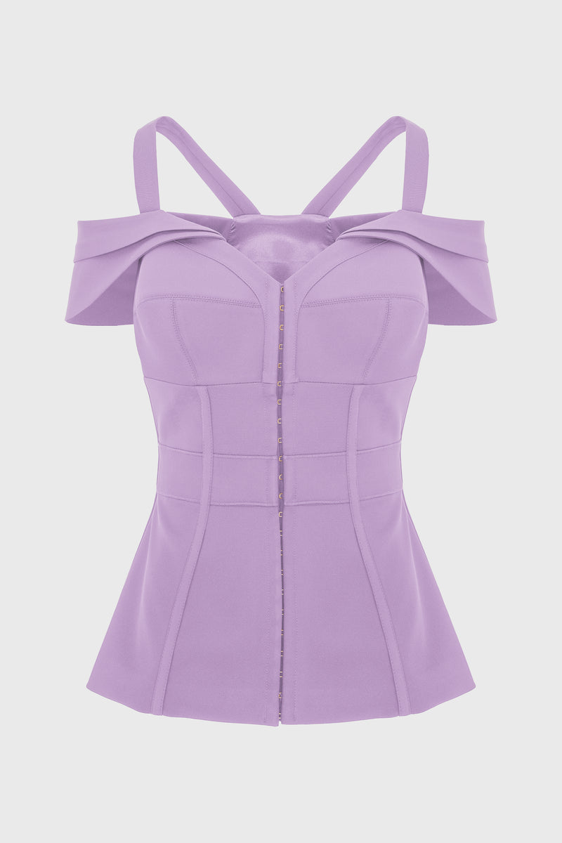 Corset lavanda cu maneci cazute Candy