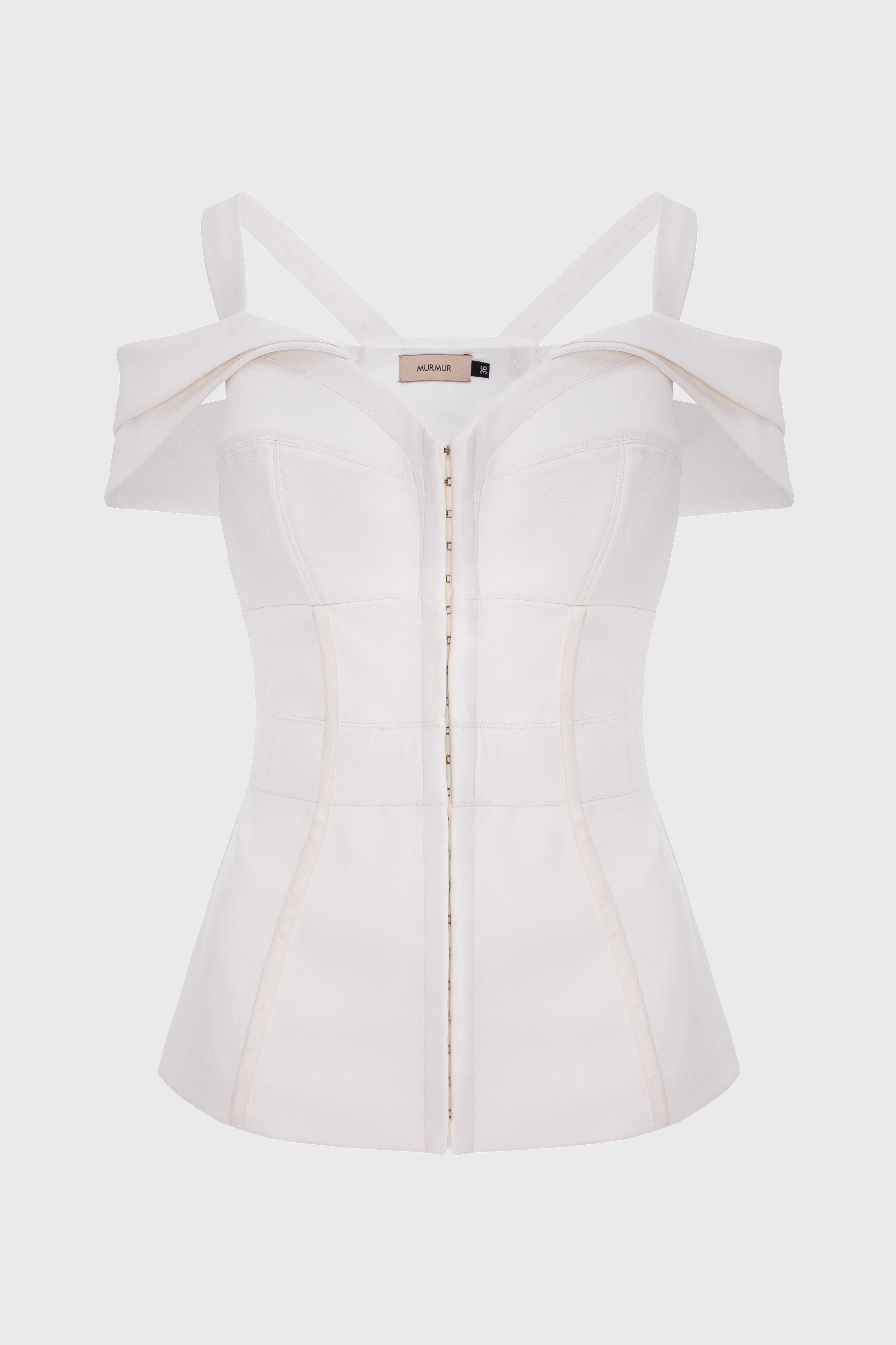 Corset alb cu maneci cazute Candy