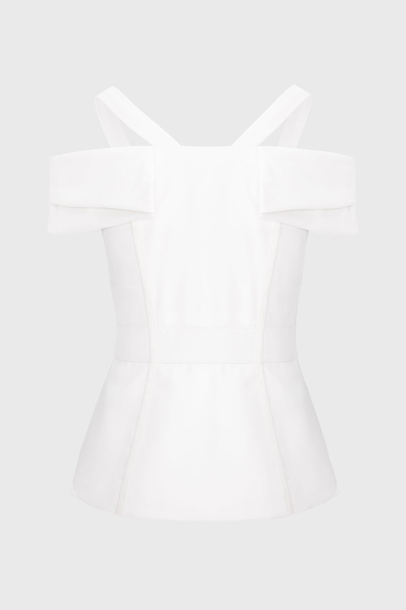 Corset alb cu maneci cazute Candy