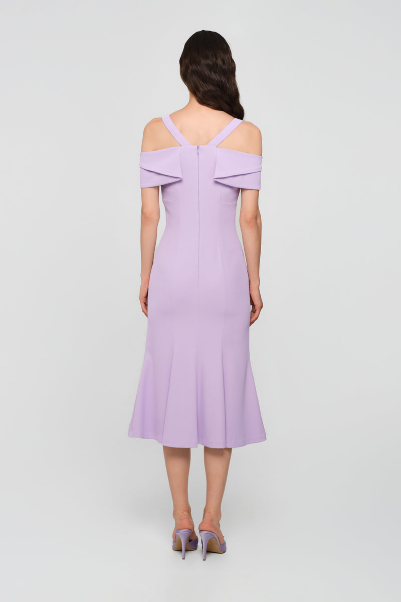 Rochie lavanda midi cu cupe retro Candy