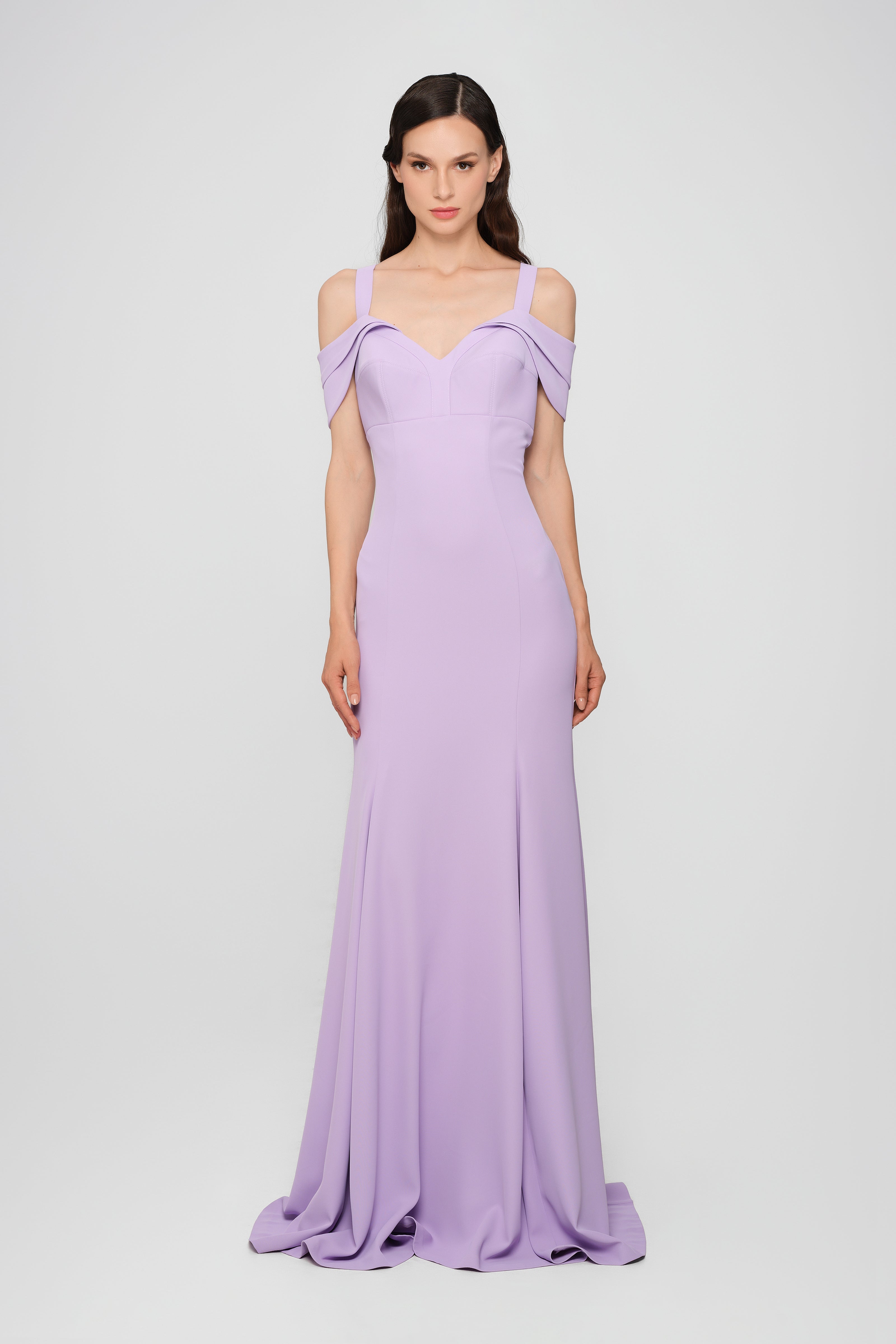 Rochie lavanda lunga cu cupe retro Candy