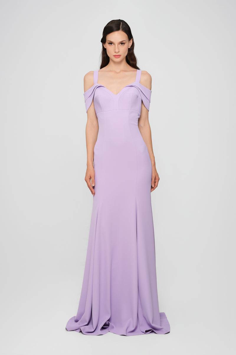 Rochie lavanda lunga cu cupe retro Candy