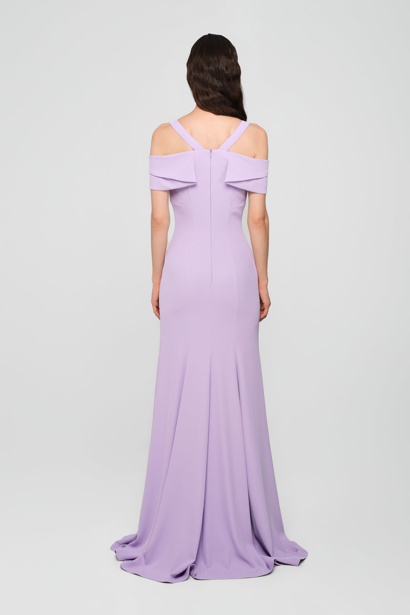Rochie lavanda lunga cu cupe retro Candy