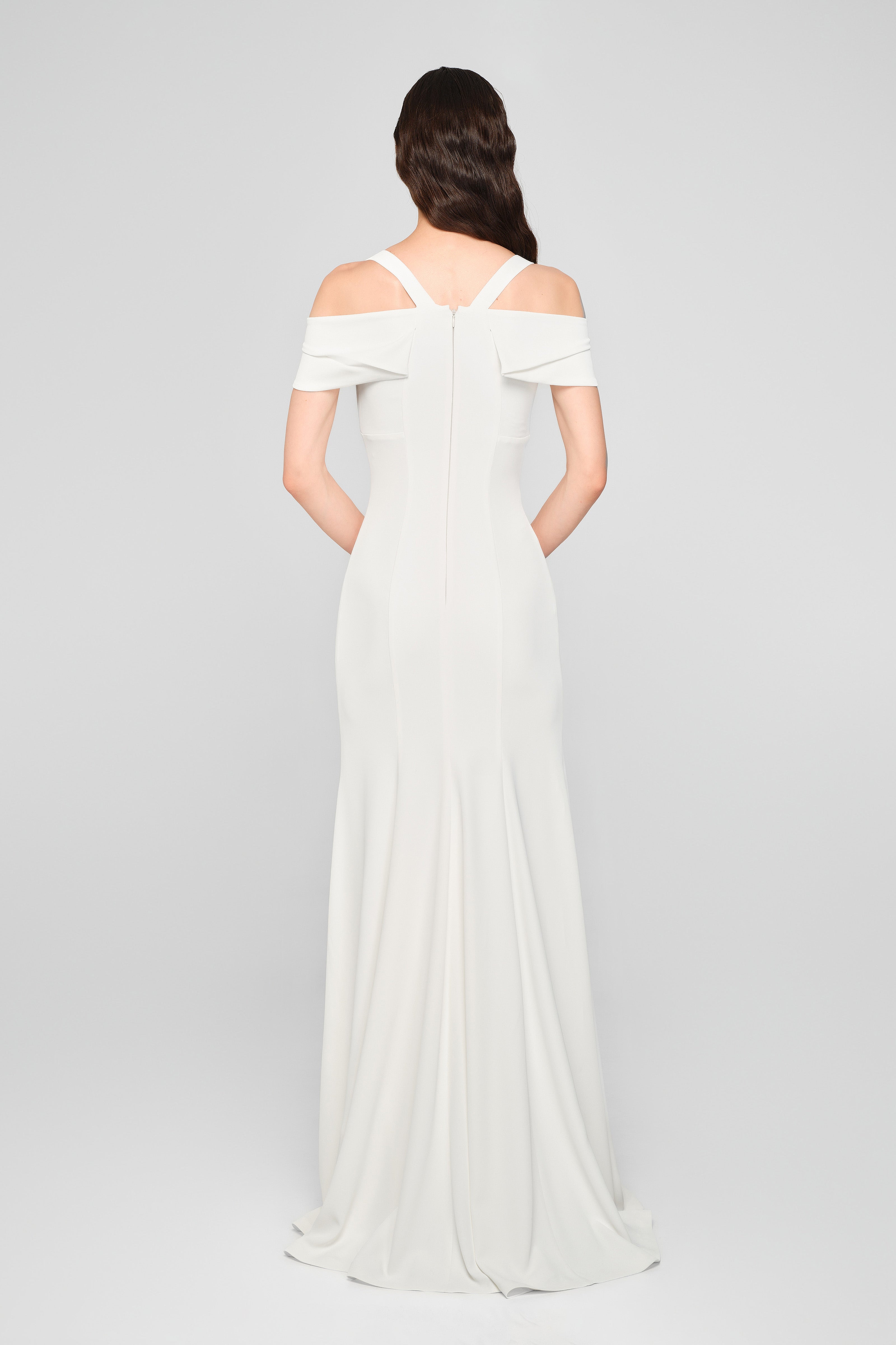 Rochie lunga alba cu cupe retro Candy