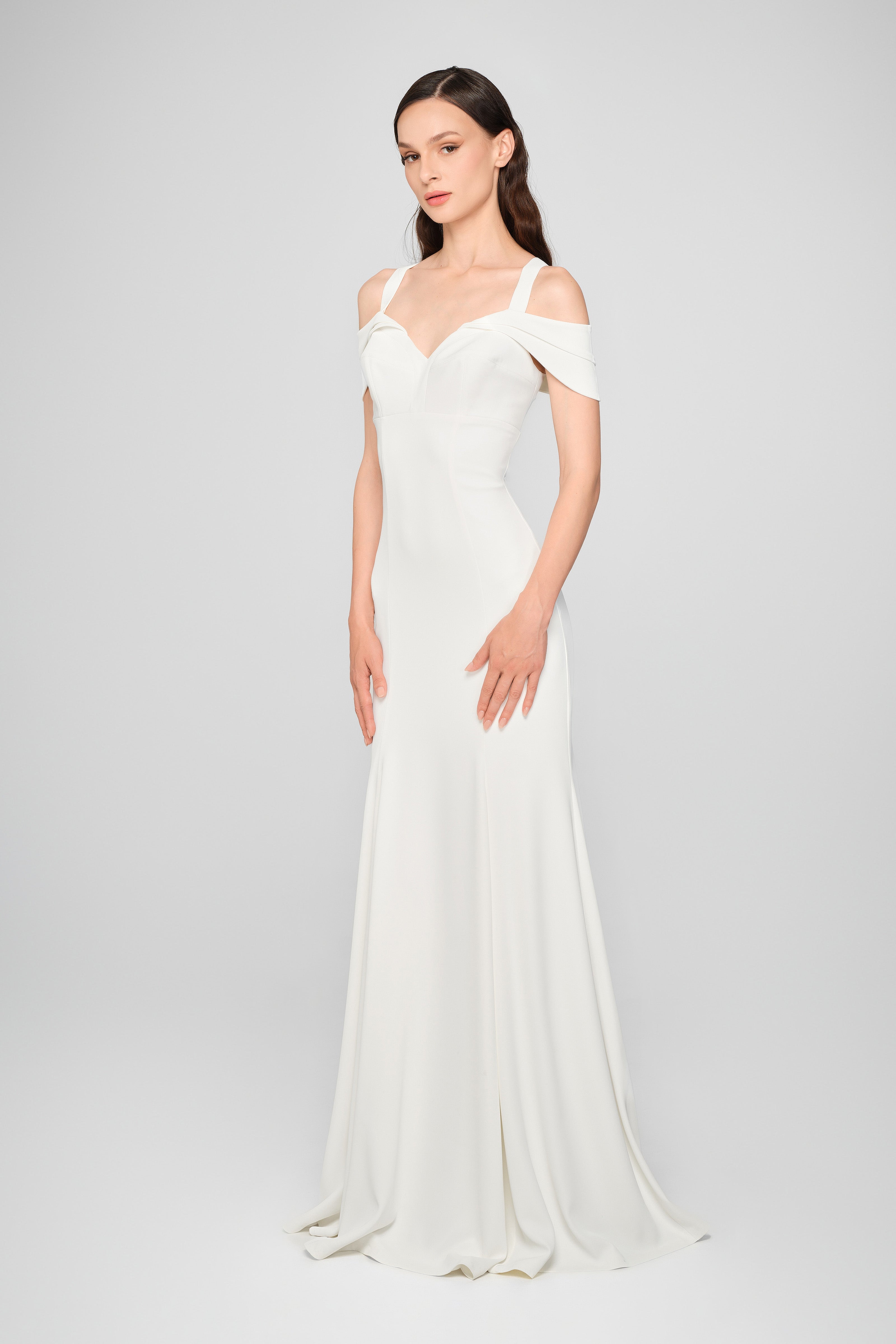 Rochie lunga alba cu cupe retro Candy