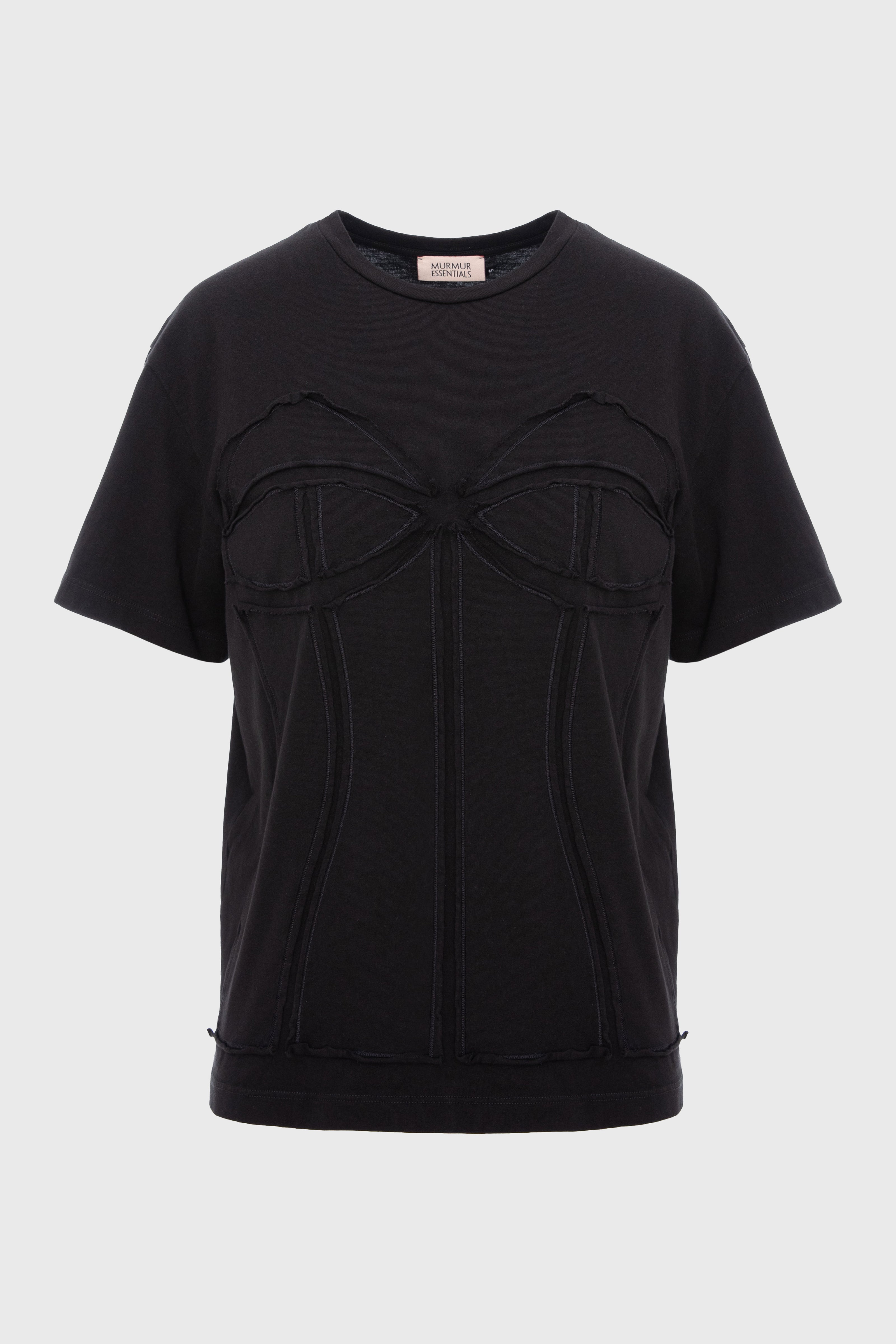 Tricou negru din bumbac organic Deconstructed