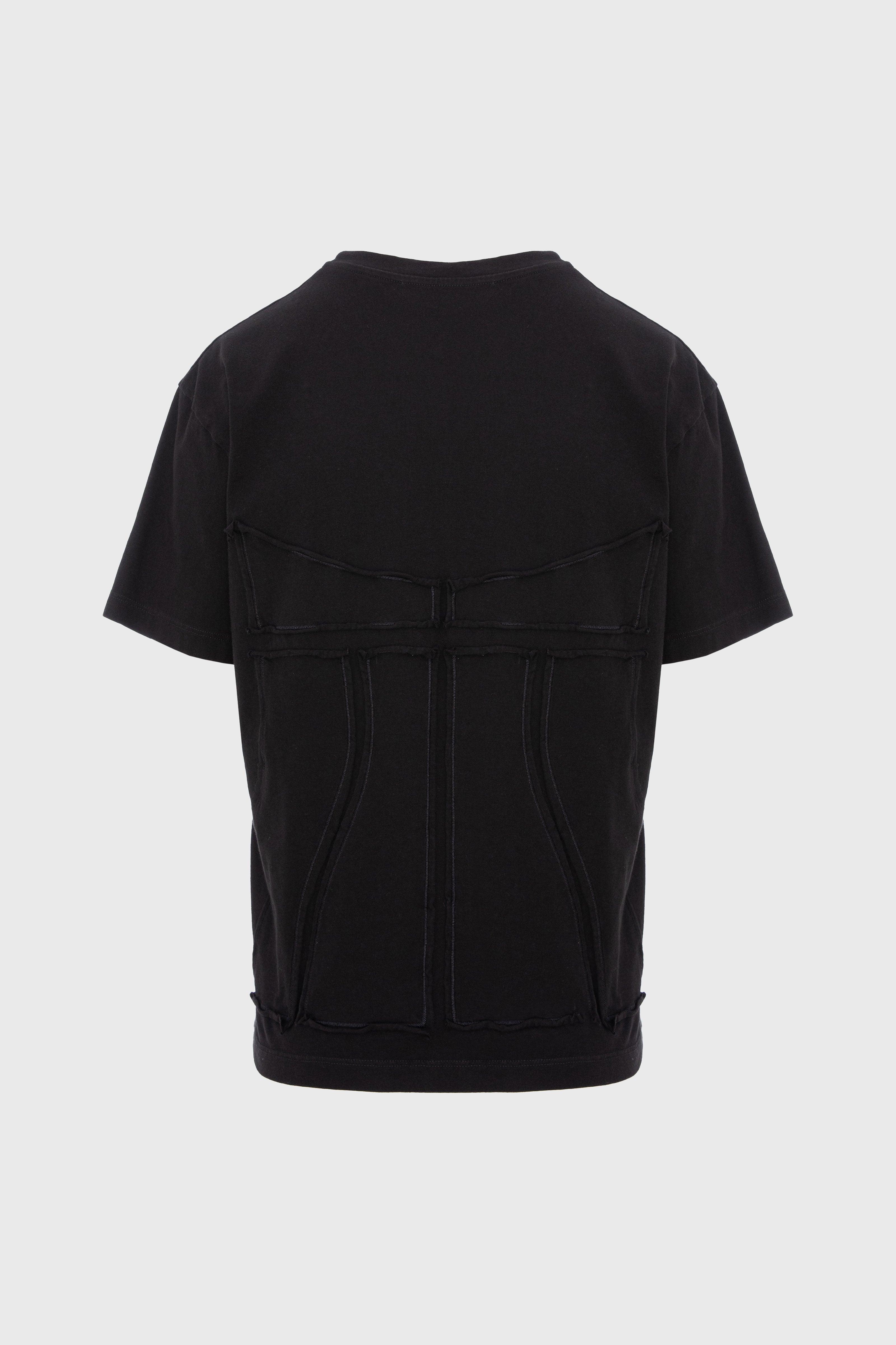 Tricou negru din bumbac organic Deconstructed
