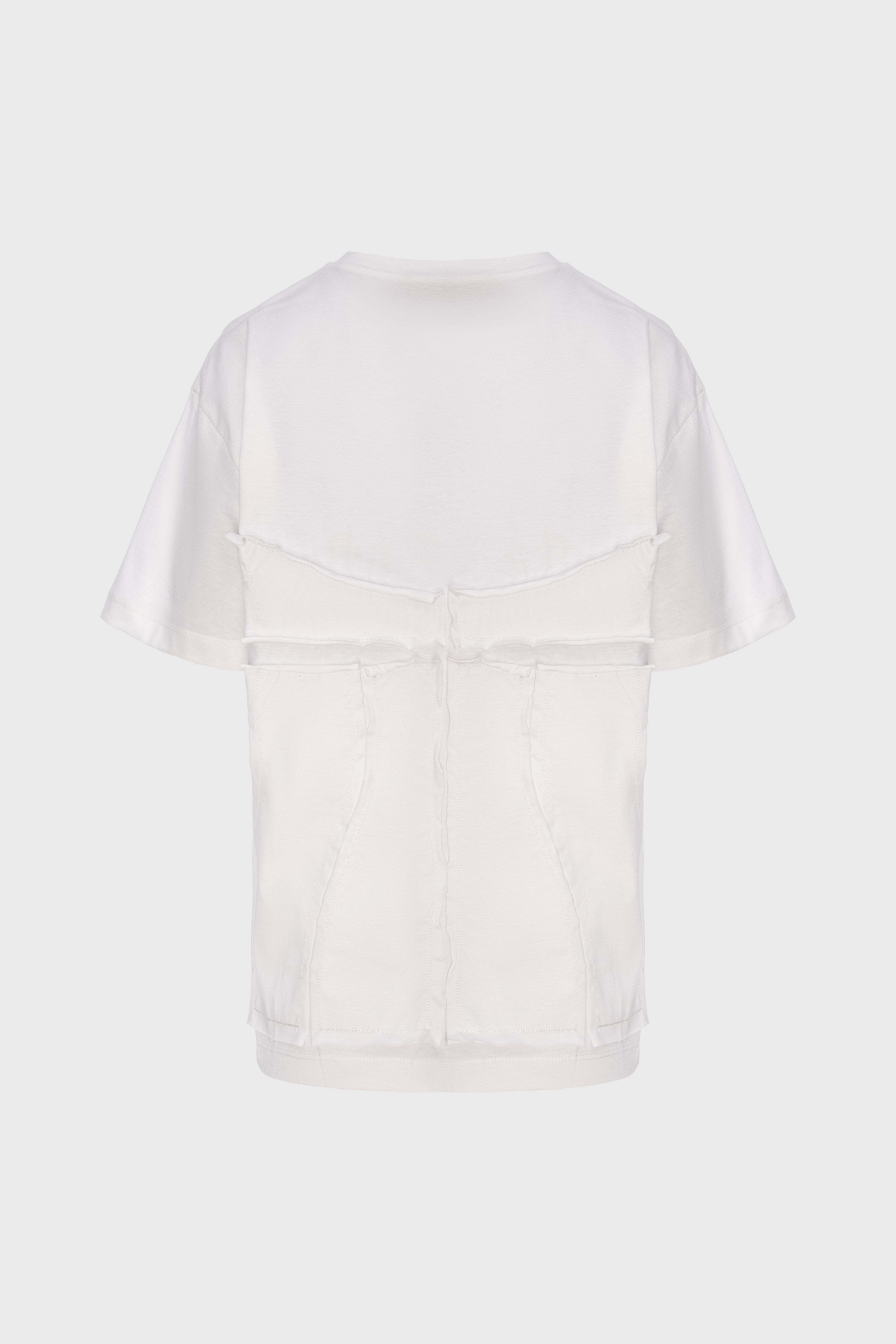 Tricou alb din bumbac organic Deconstructed
