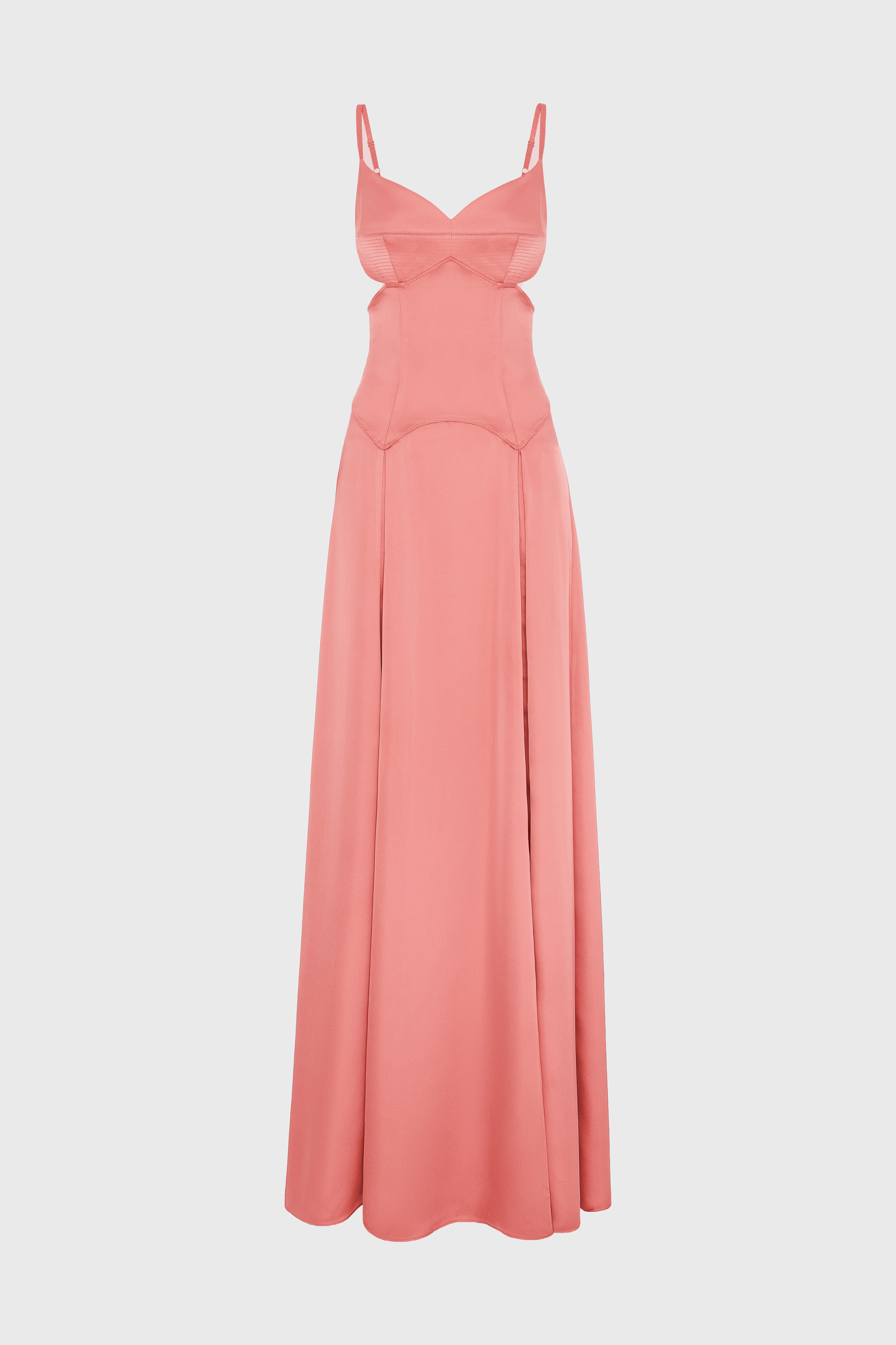 Rochie roz fad lunga din satin Escapade