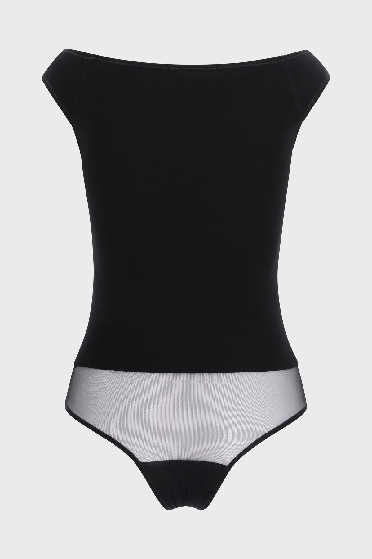 Body negru din tricot texturat de vascoza Explicit