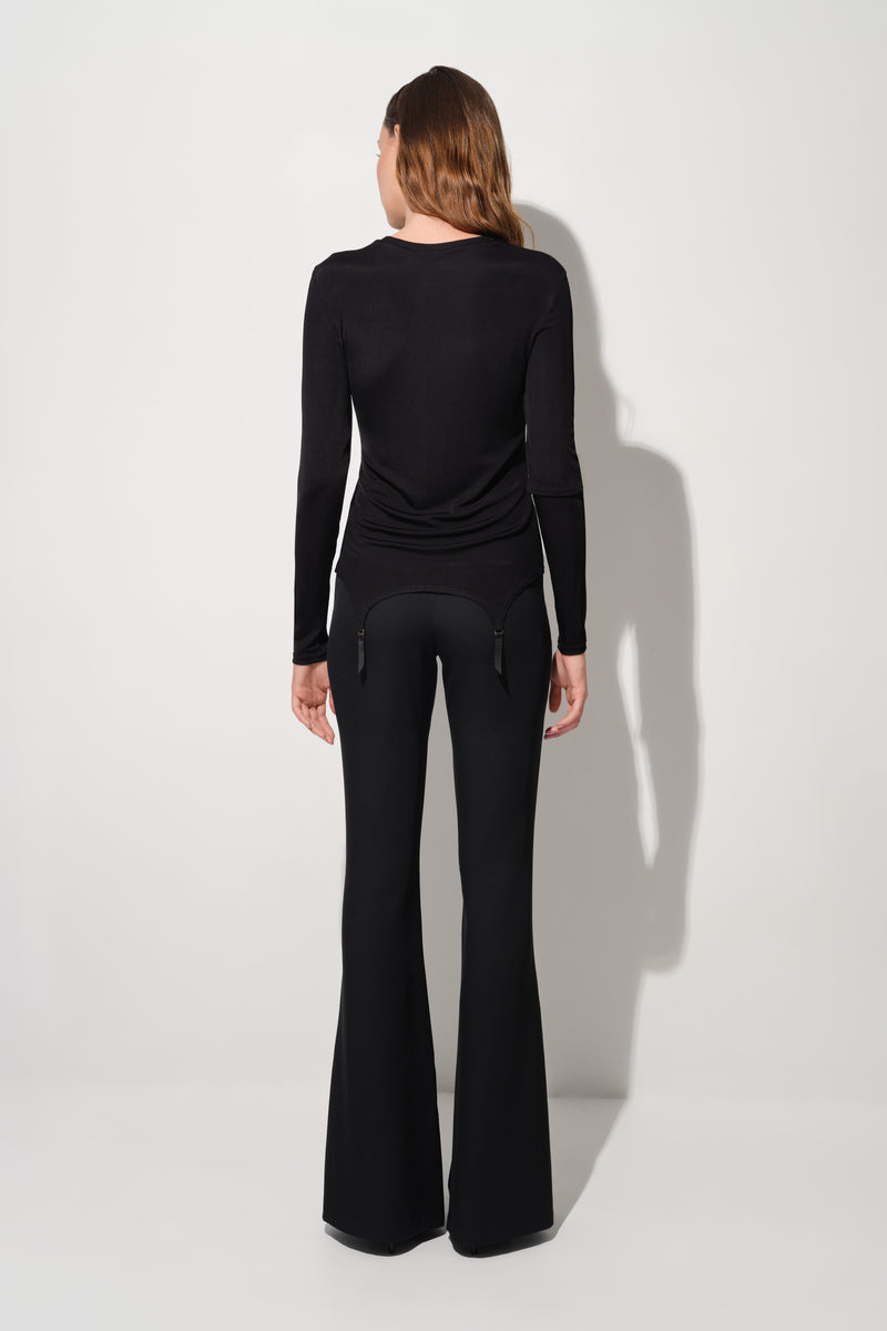 Bluza neagra din vascoza premium Garter