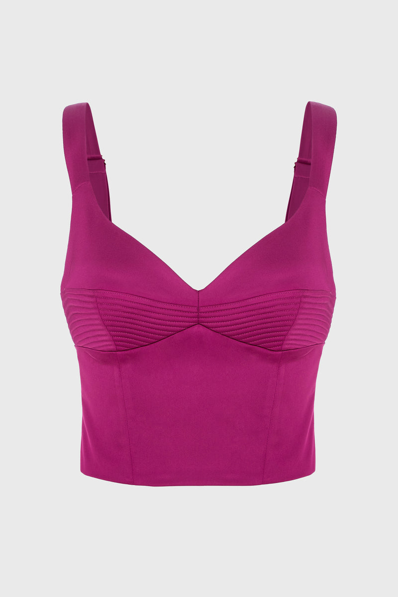 Corset roz intens din satin elastic Haze
