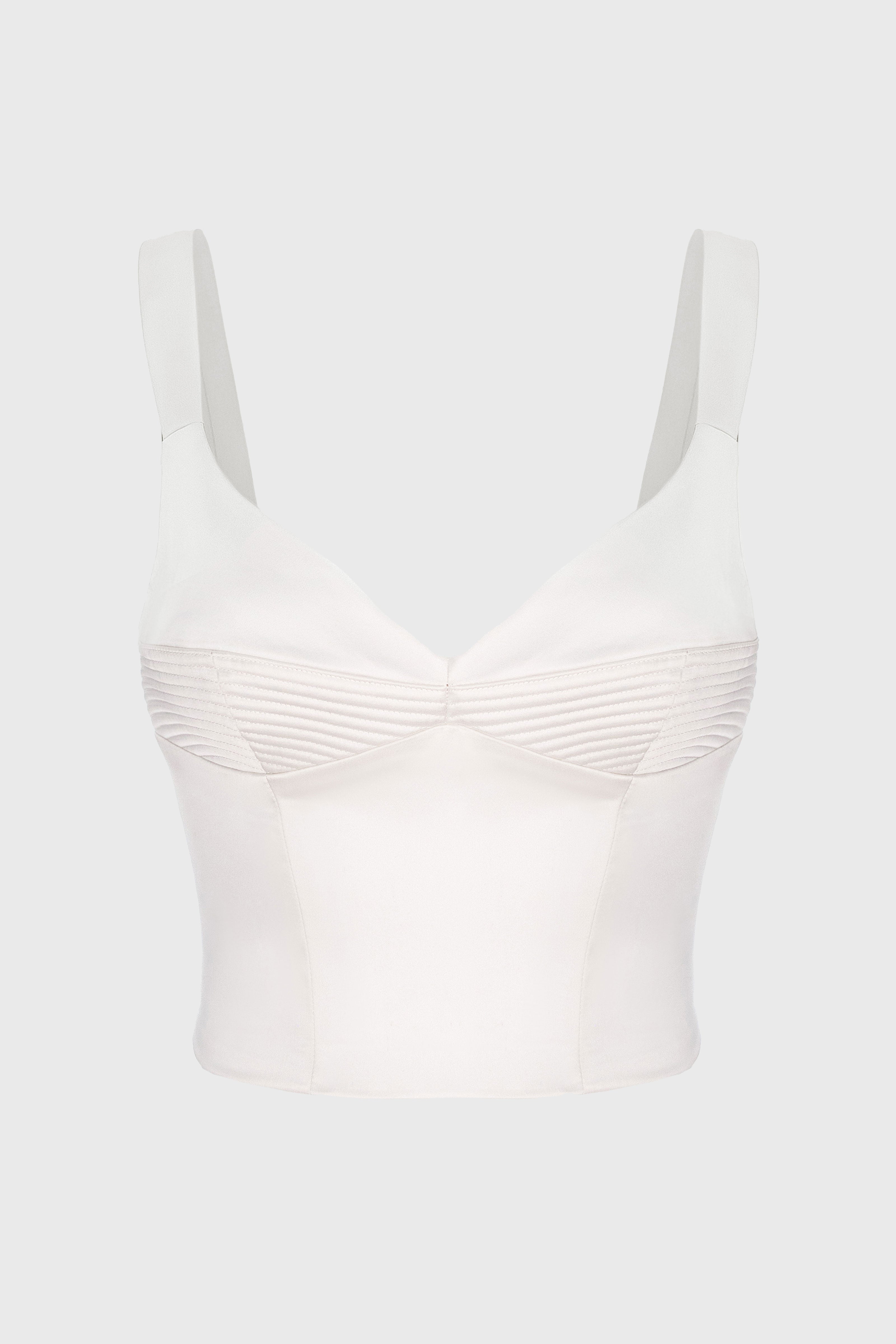 Corset alb din satin elastic Haze