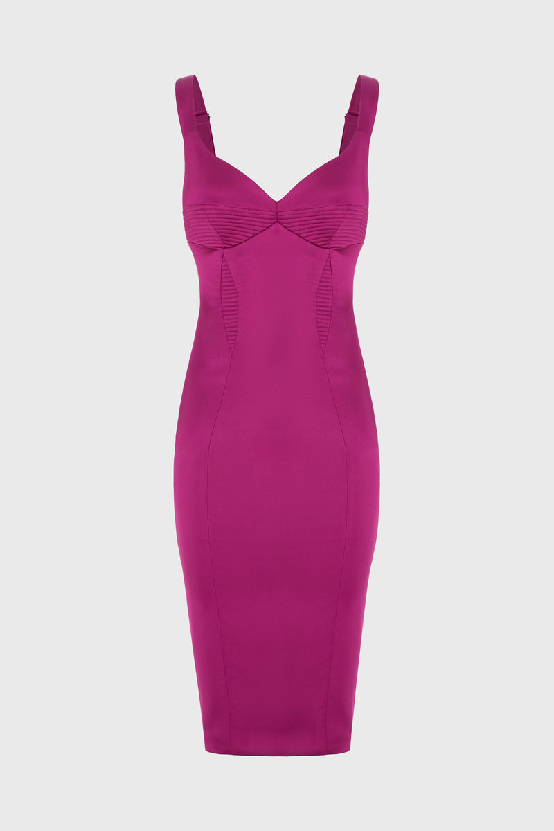 Rochie roz intens din satin elastic Haze