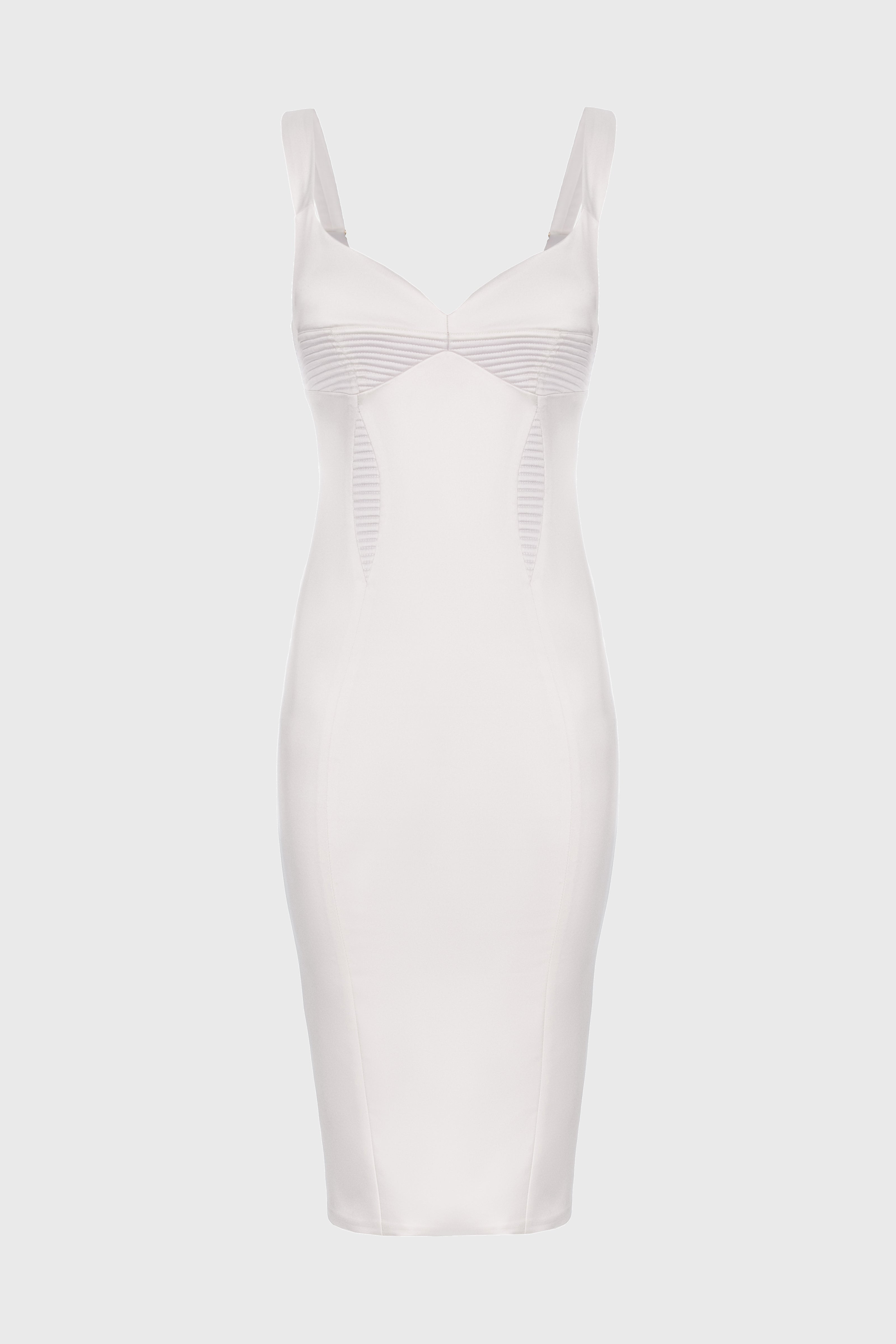 Rochie alba din satin elastic Haze