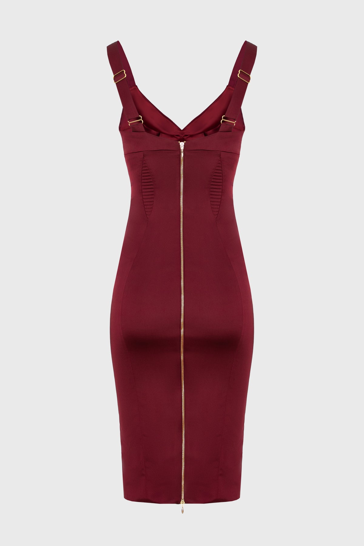 Rochie rosu burgund din satin elastic Haze