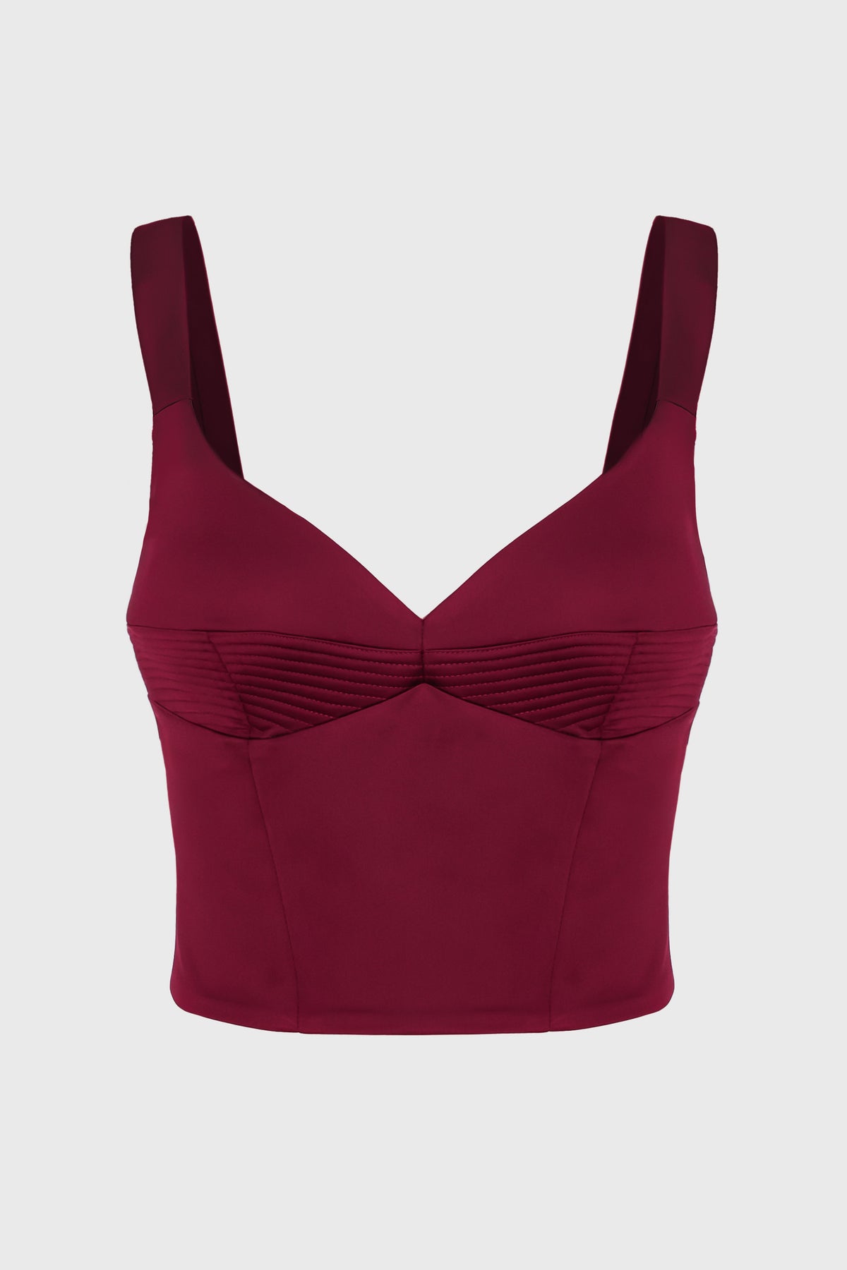 Corset rosu burgund din satin cu insiretare Haze
