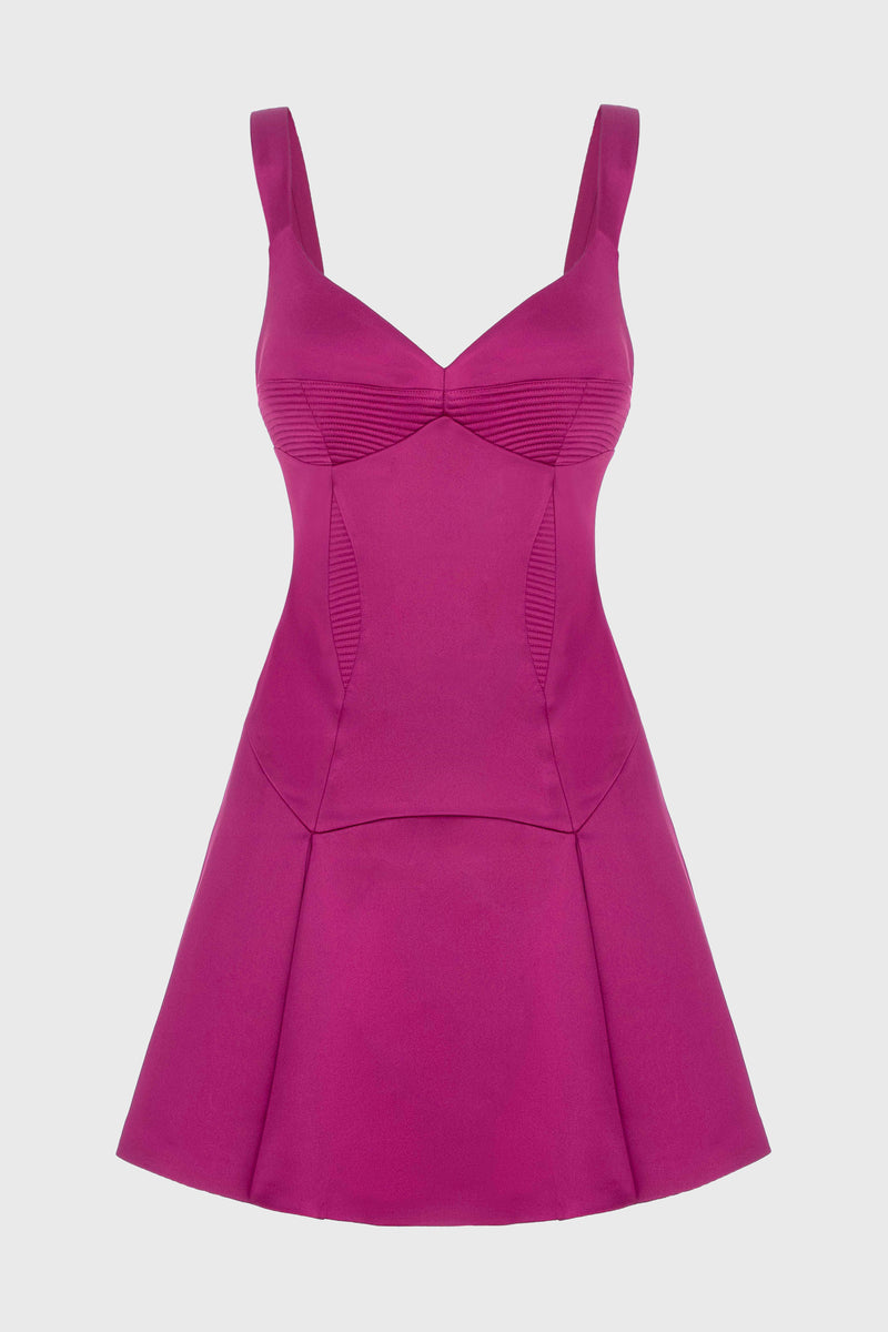 Rochie roz intens mini din satin Haze