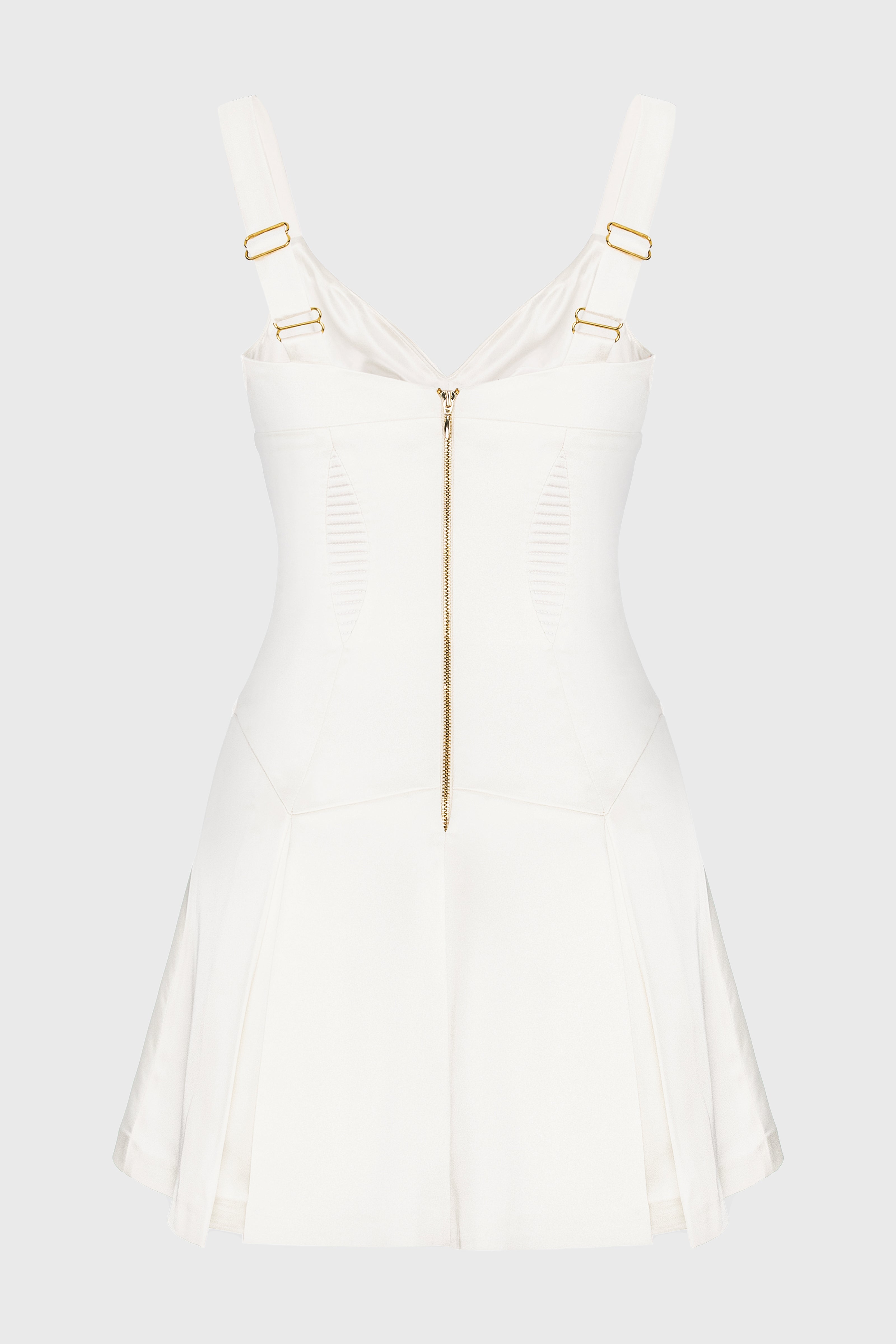 Rochie alba mini din satin elastic Haze