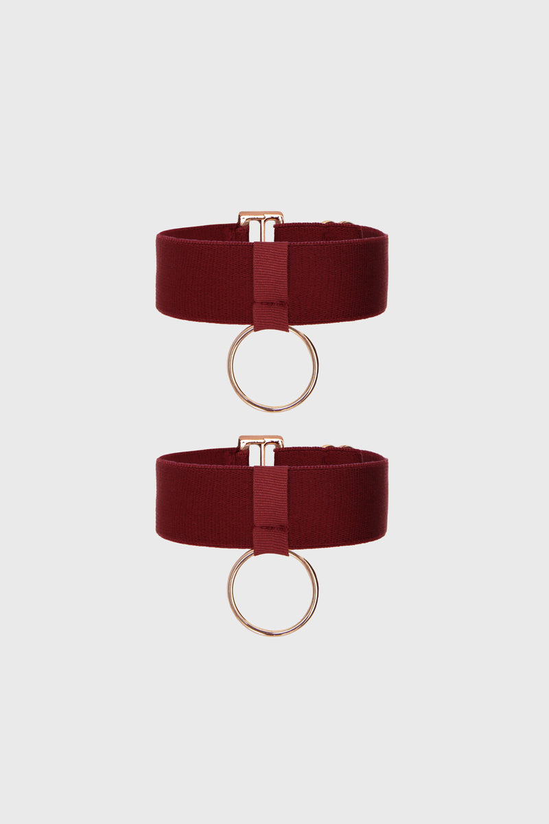 Bratari rosu burgund din elastic placate cu aur 24k Hold-up