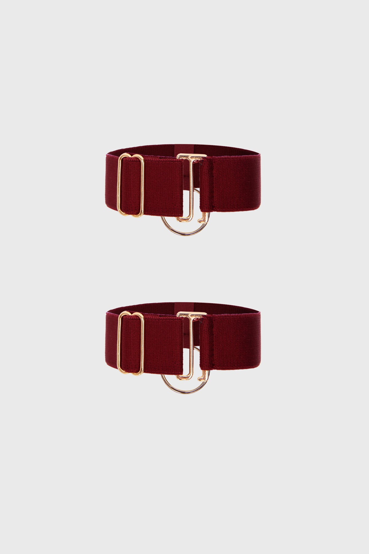 Bratari rosu burgund din elastic cu detalii aurii Hold-up