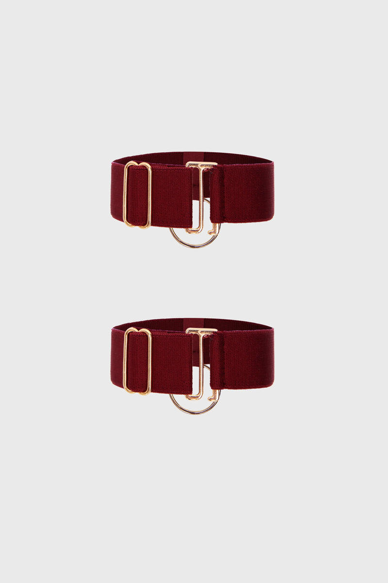 Bratari rosu burgund din elastic placate cu aur 24k Hold-up