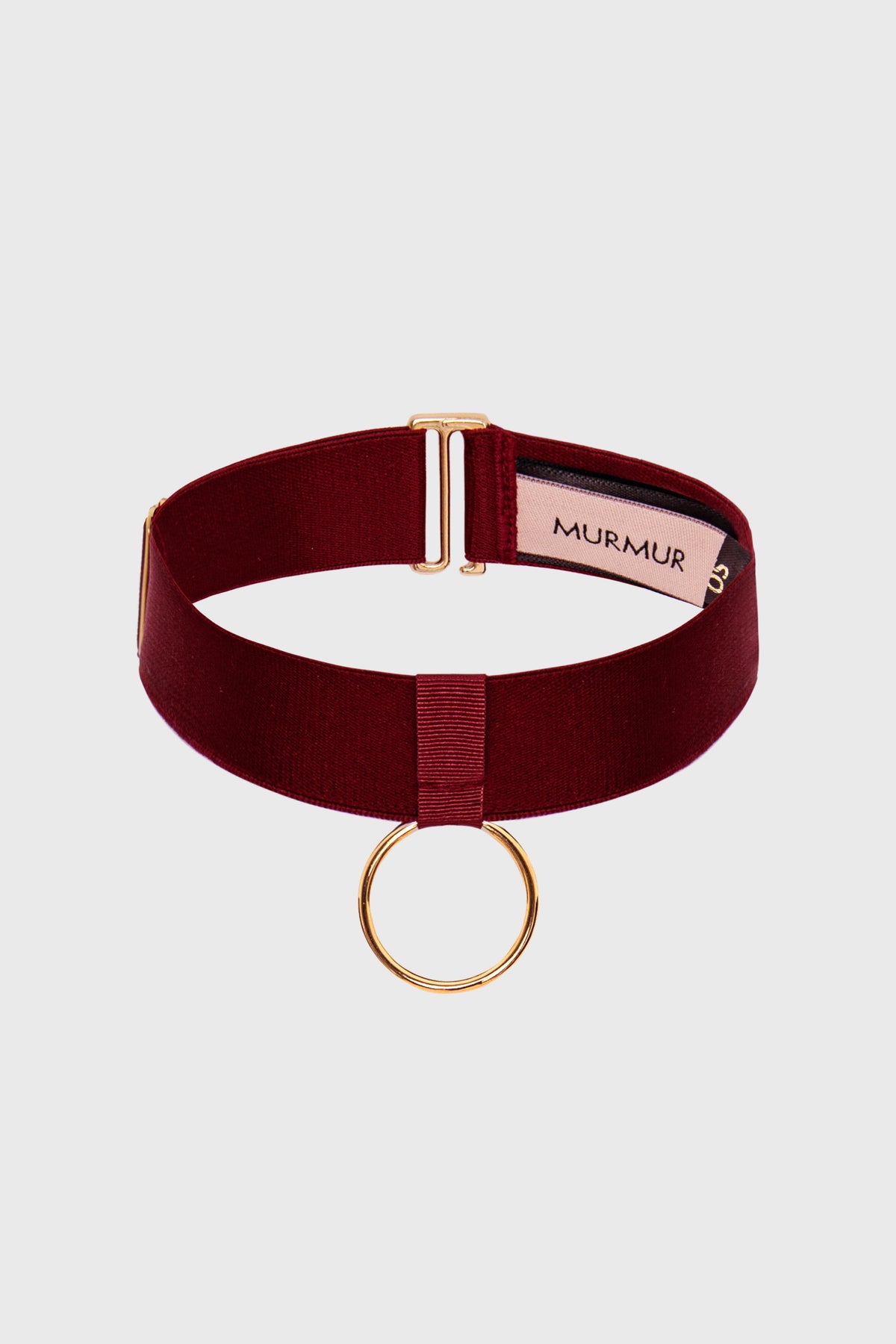 Choker rosu burgund din elastic premium cu detalii aurii Hold-up