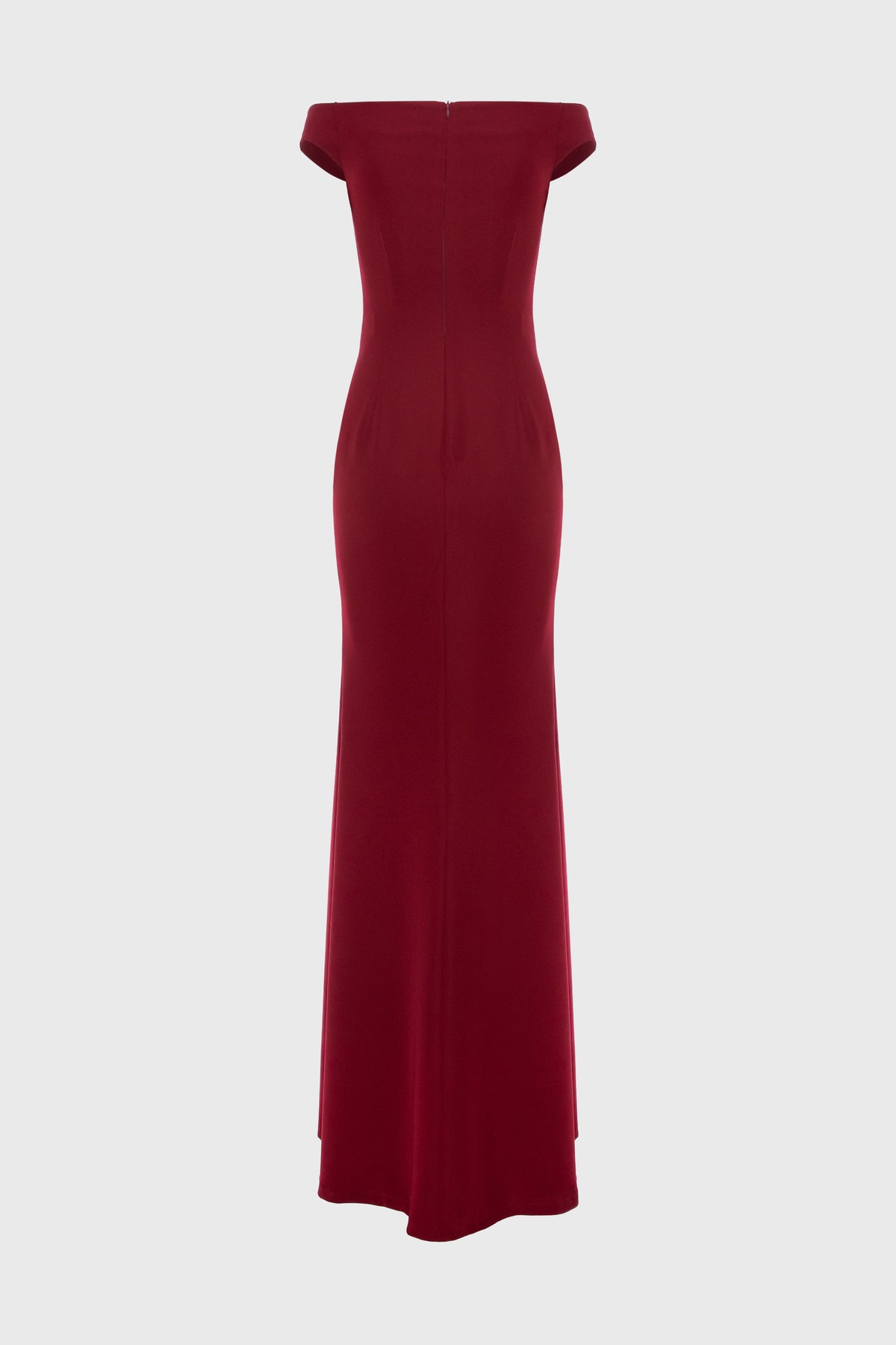Rochie rosu burgund lunga cu decolteu Ivy