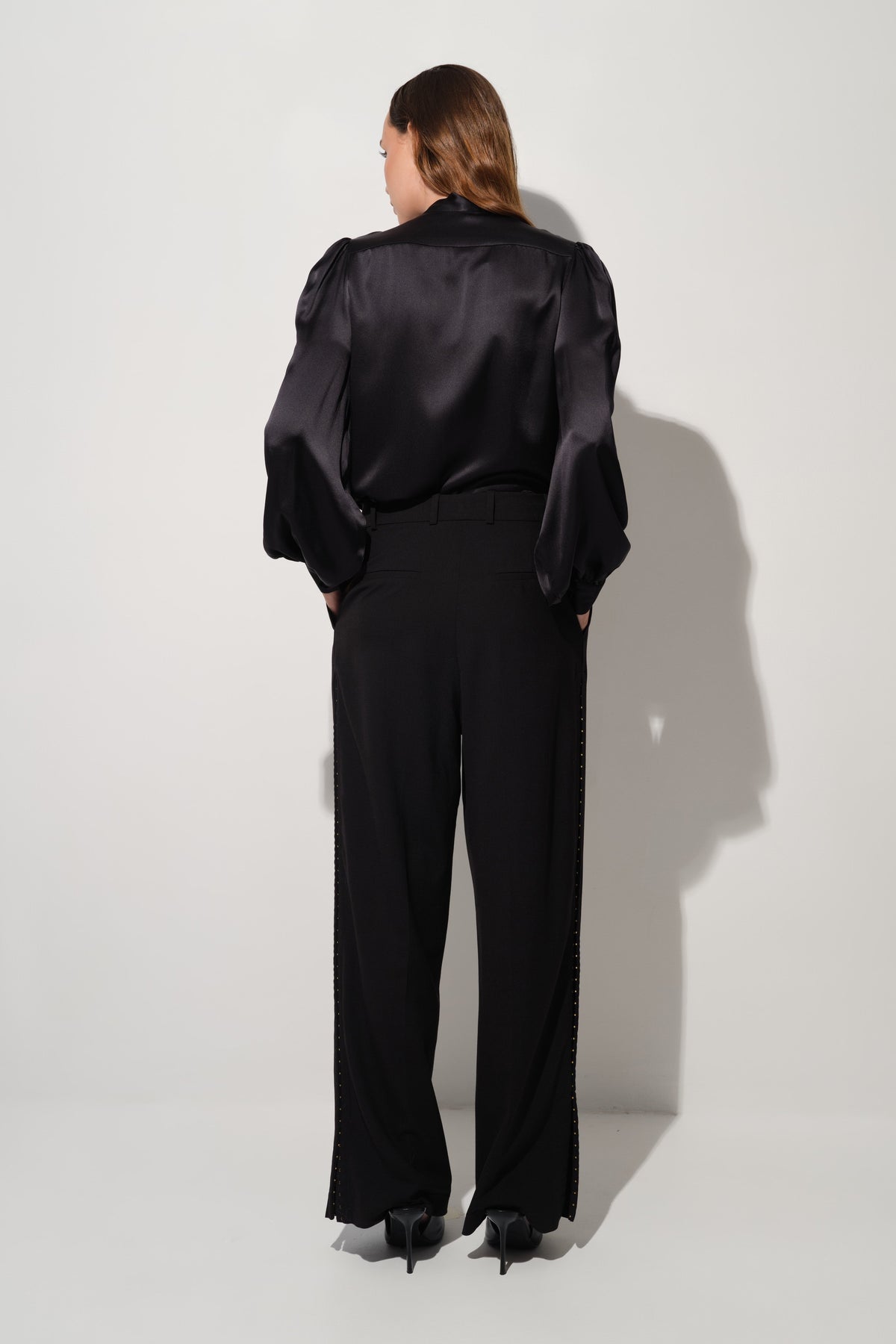 Camasa neagra din matase naturala Lavish