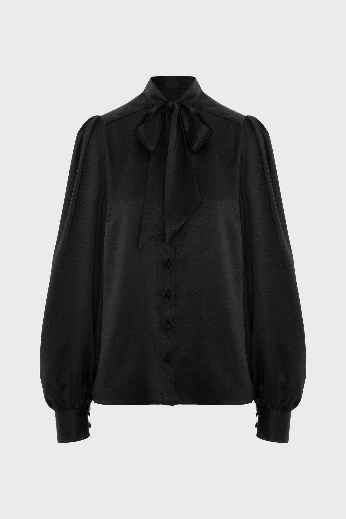 Camasa neagra din matase naturala Lavish