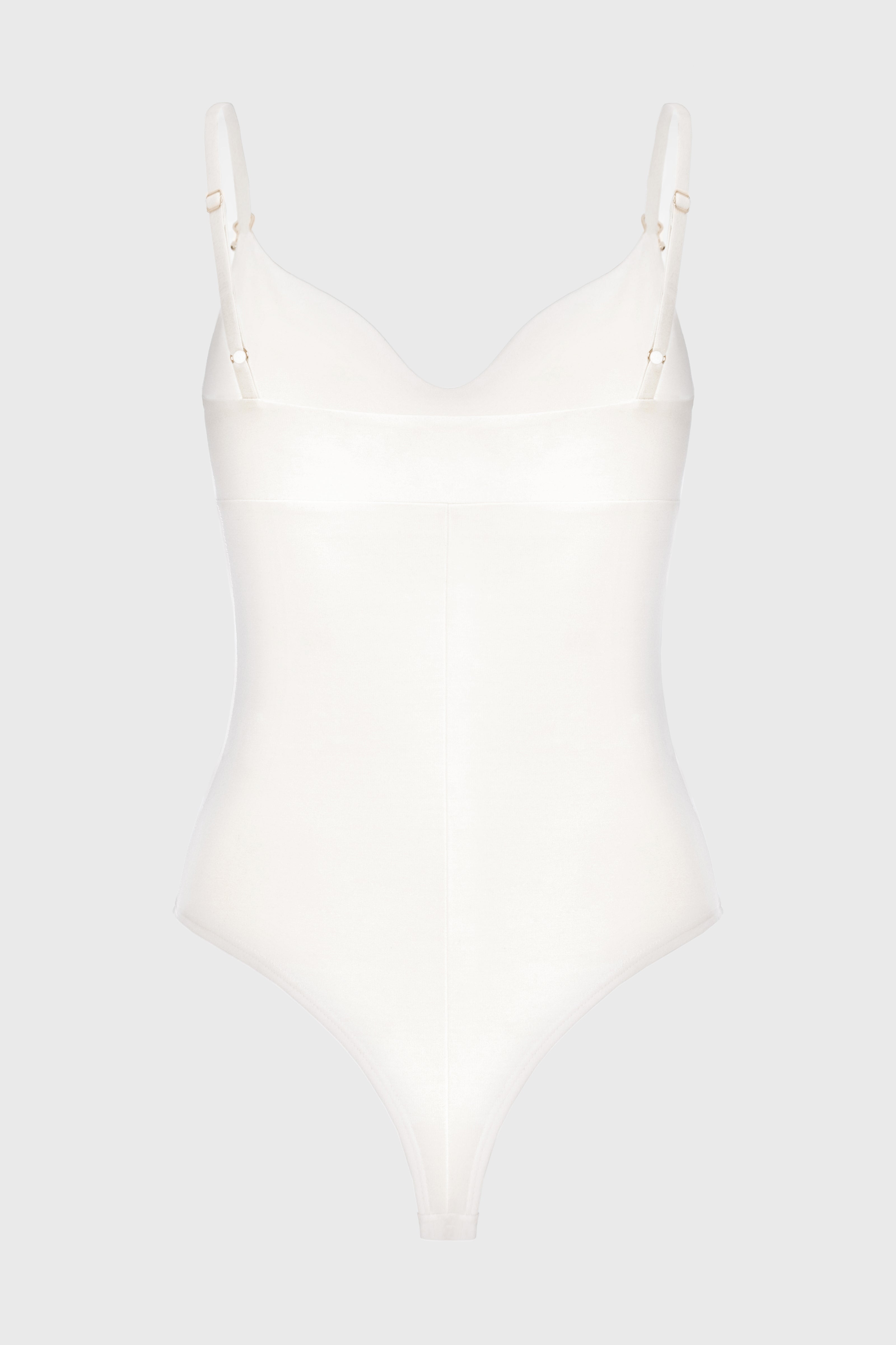 Body alb elastic cu bretele Skin