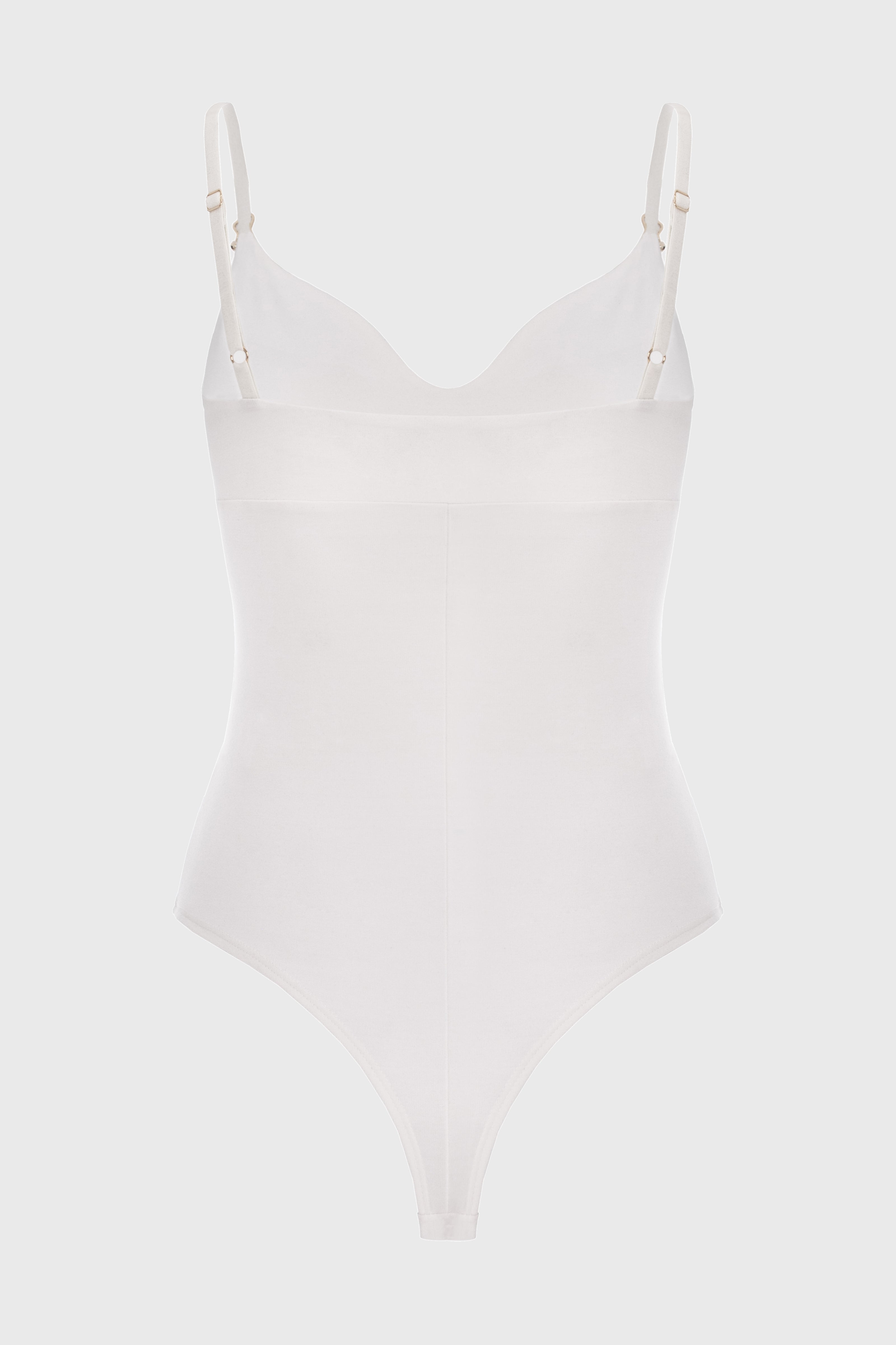 Body alb elastic cu bretele Skin