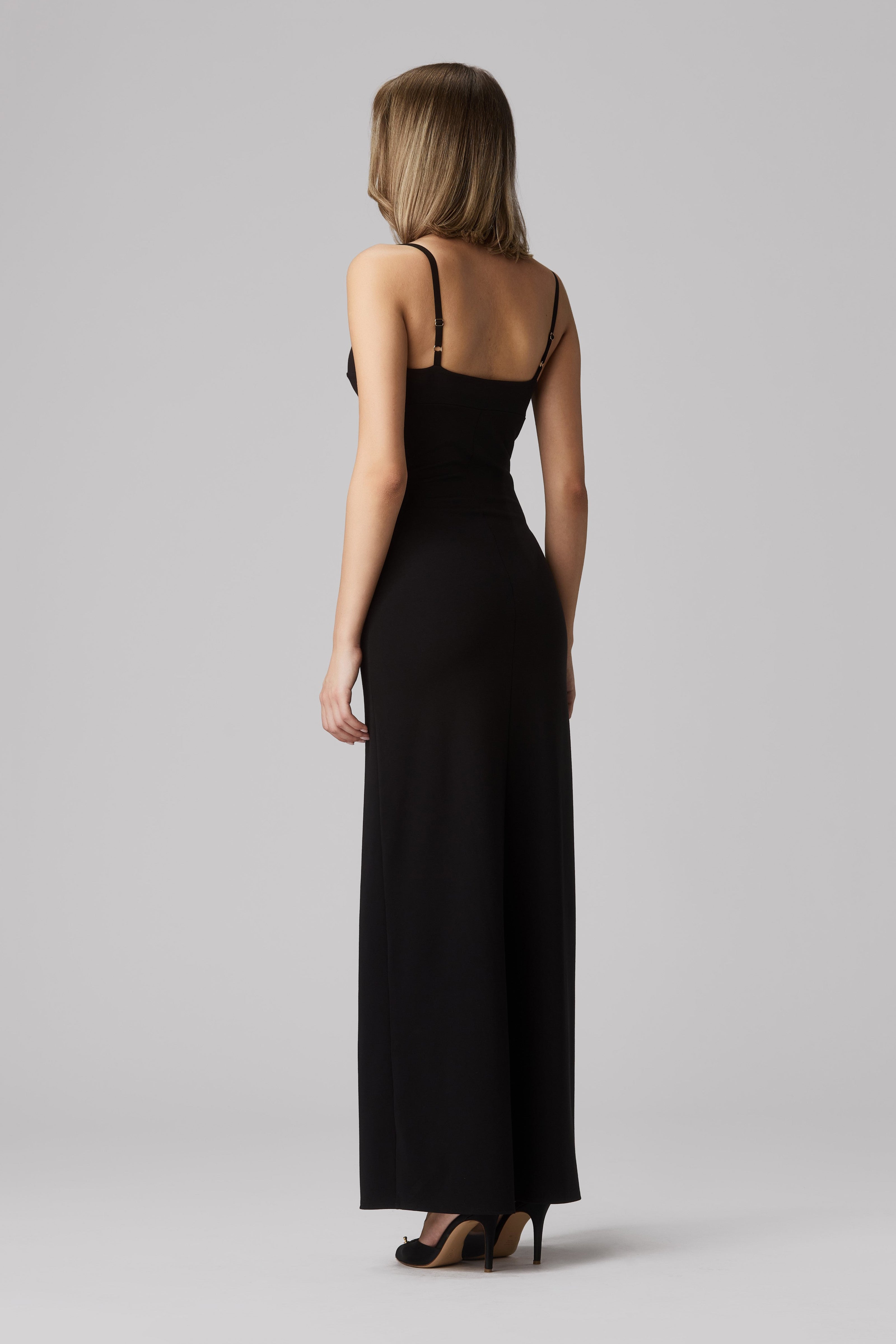 Rochie neagra lunga elastica Skin