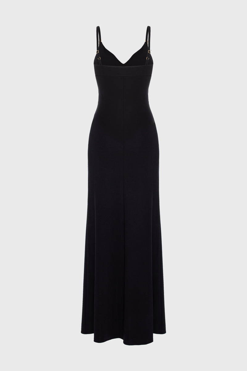 Rochie neagra lunga elastica Skin