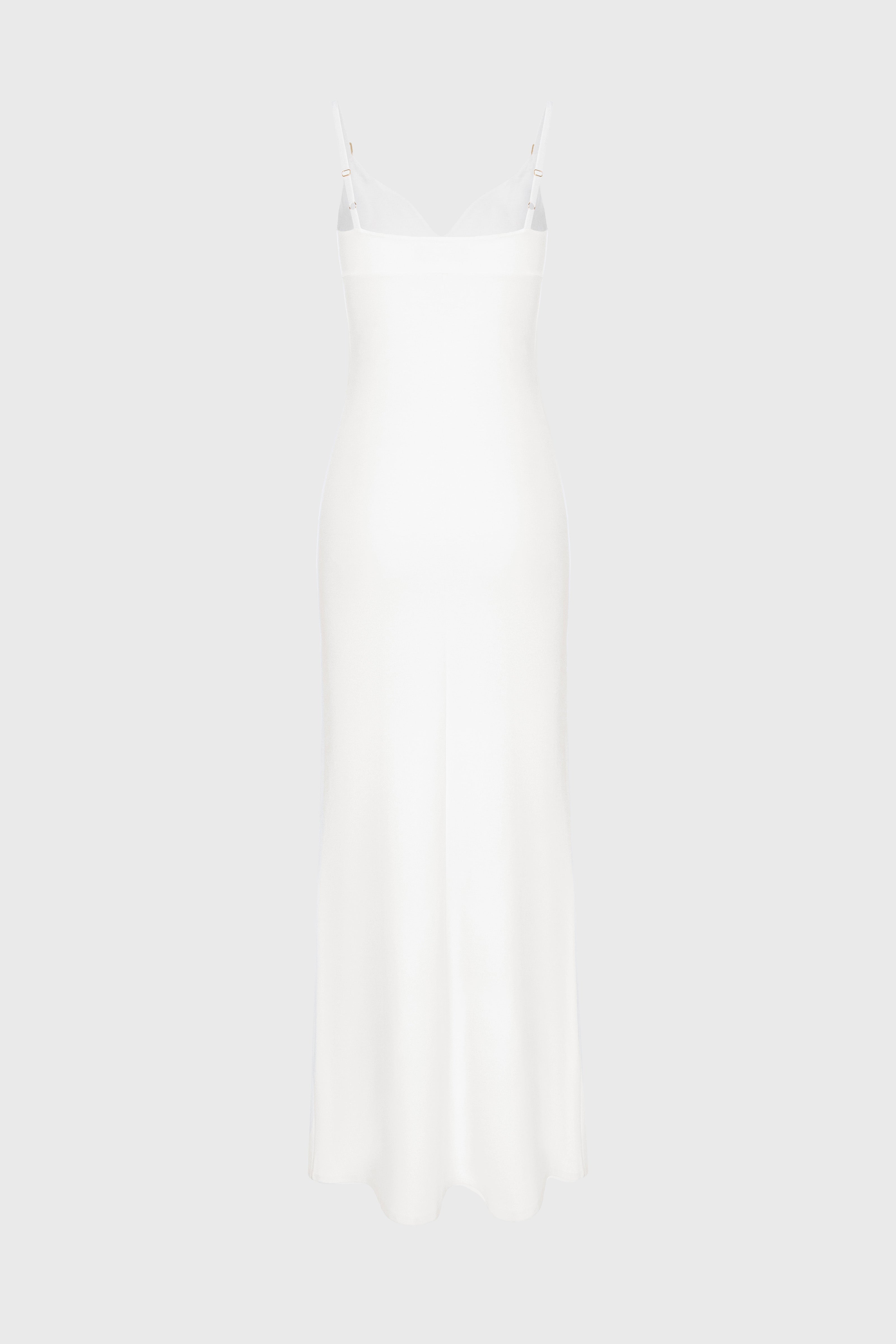 Rochie alba lunga elastica Skin
