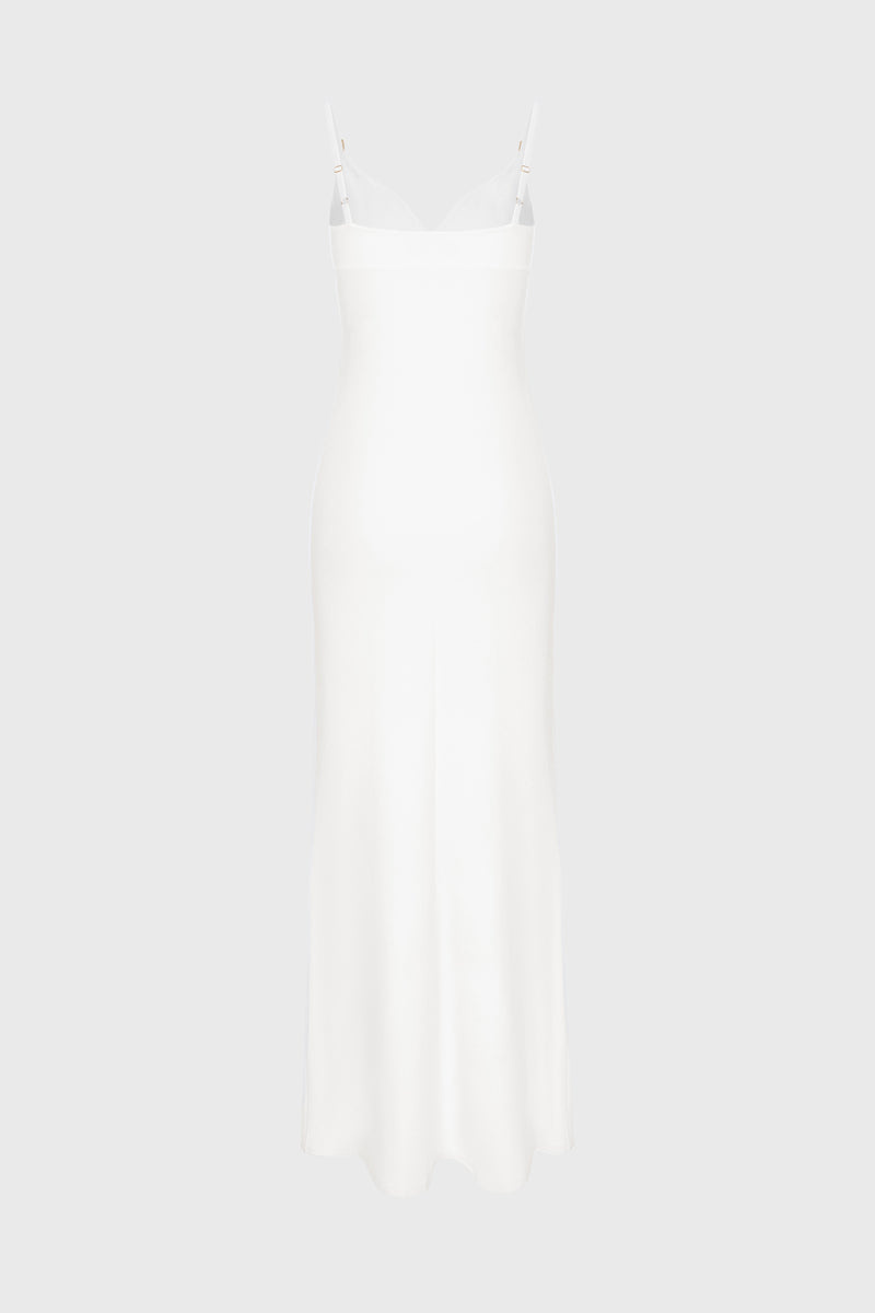 Rochie alba lunga elastica Skin