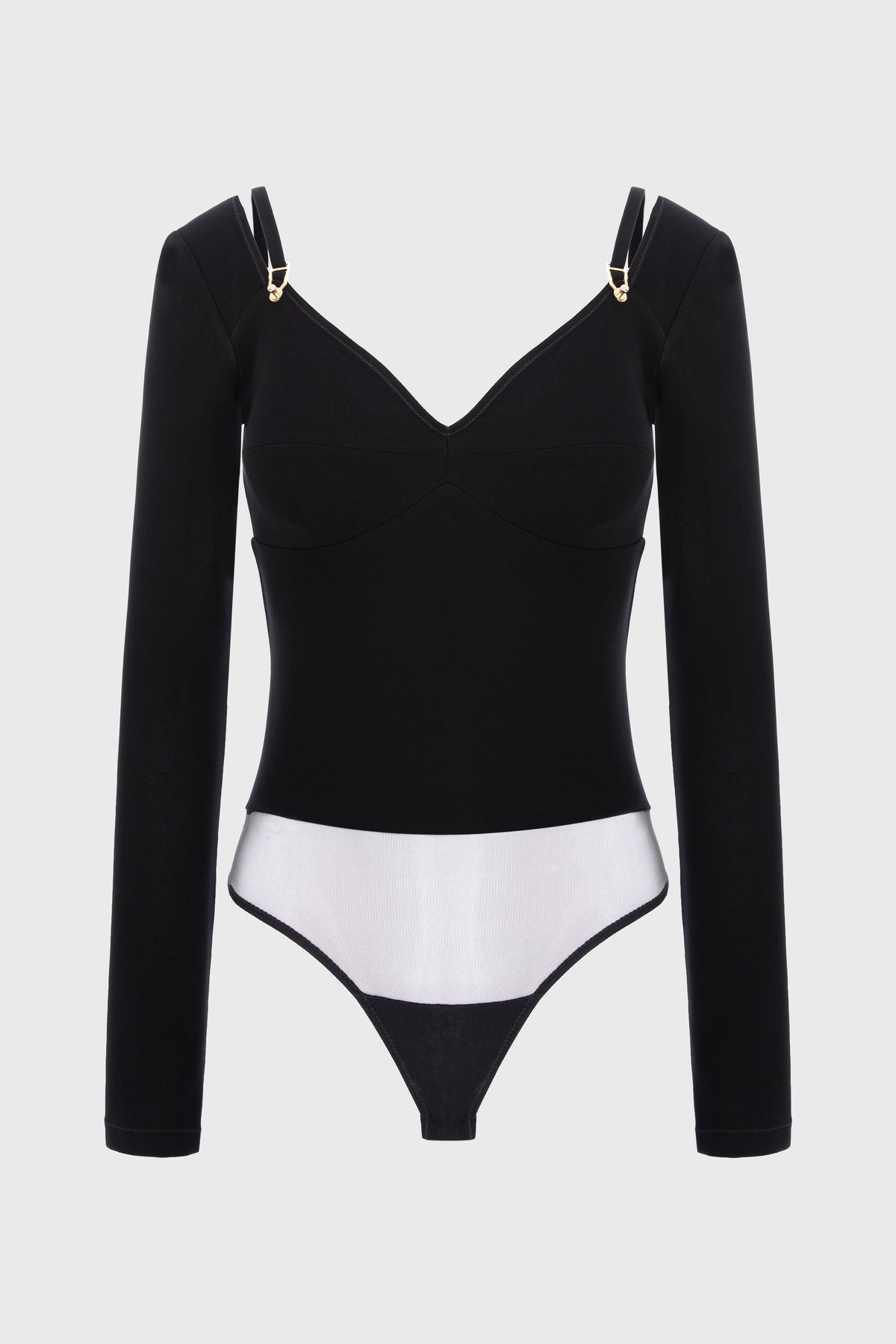 Body negru din vascoza elastica Skin