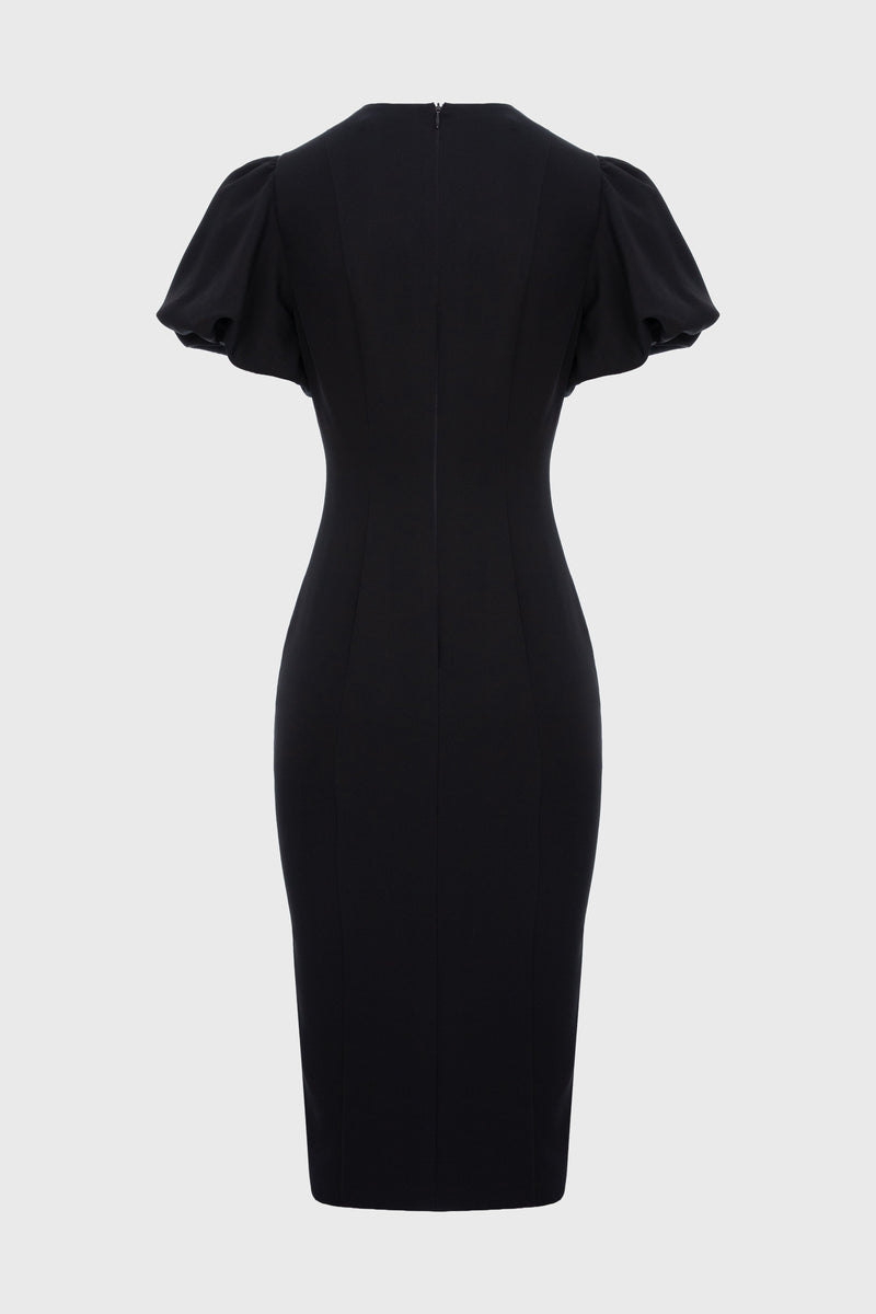 Rochie neagra cu capse Snap