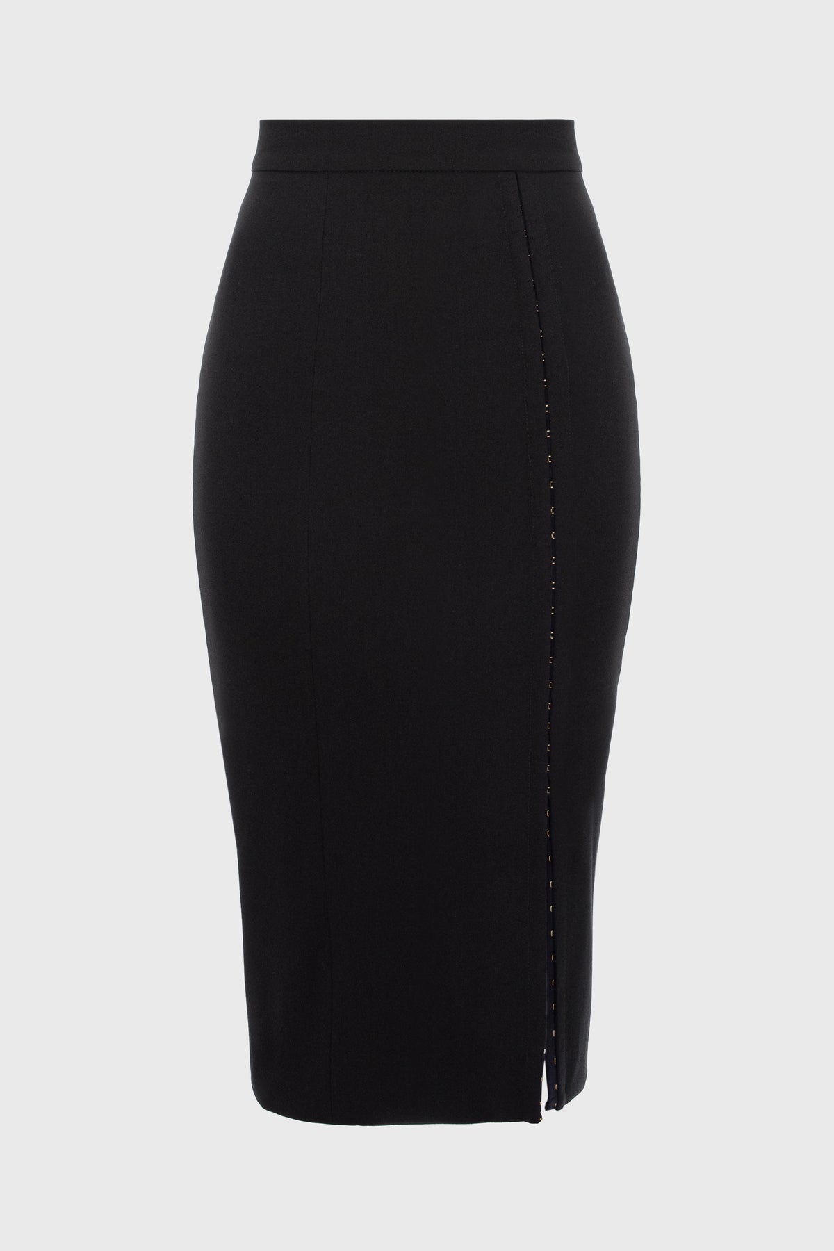 Fusta neagra midi creion cu mos-si-baba Snap