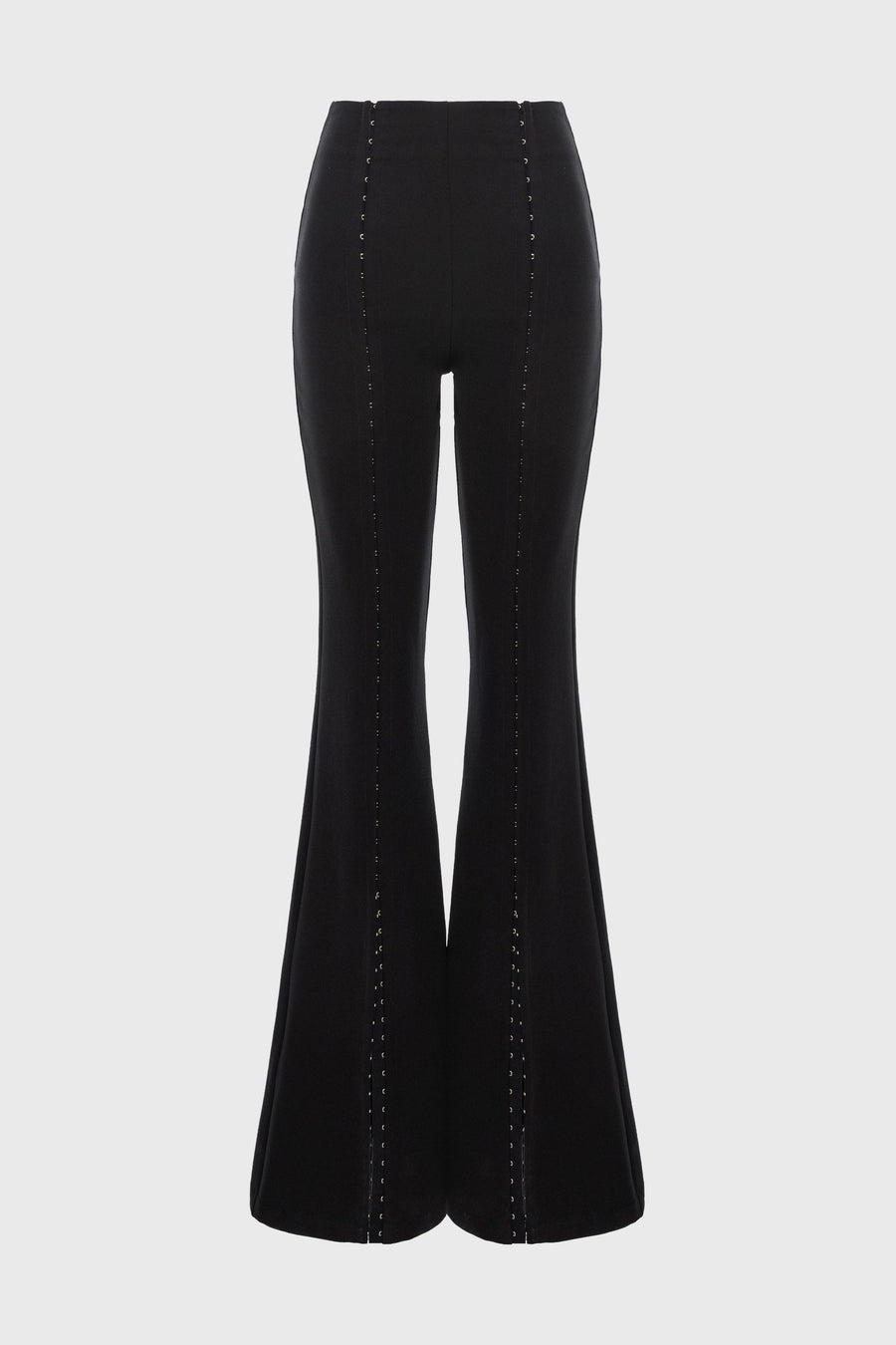 Pantaloni negri lungi evazati Snap