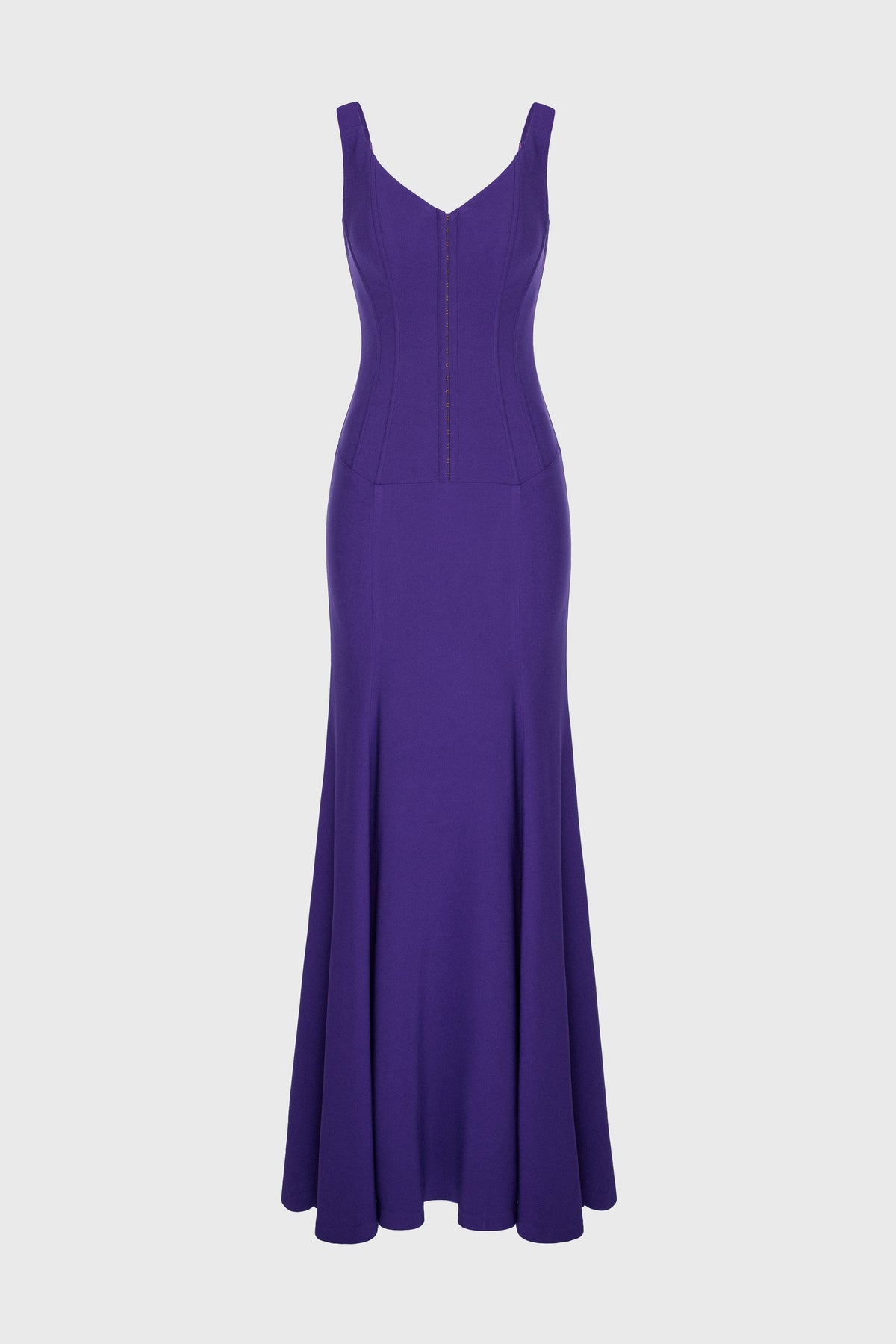 Rochie violet lunga cu corsetaj String