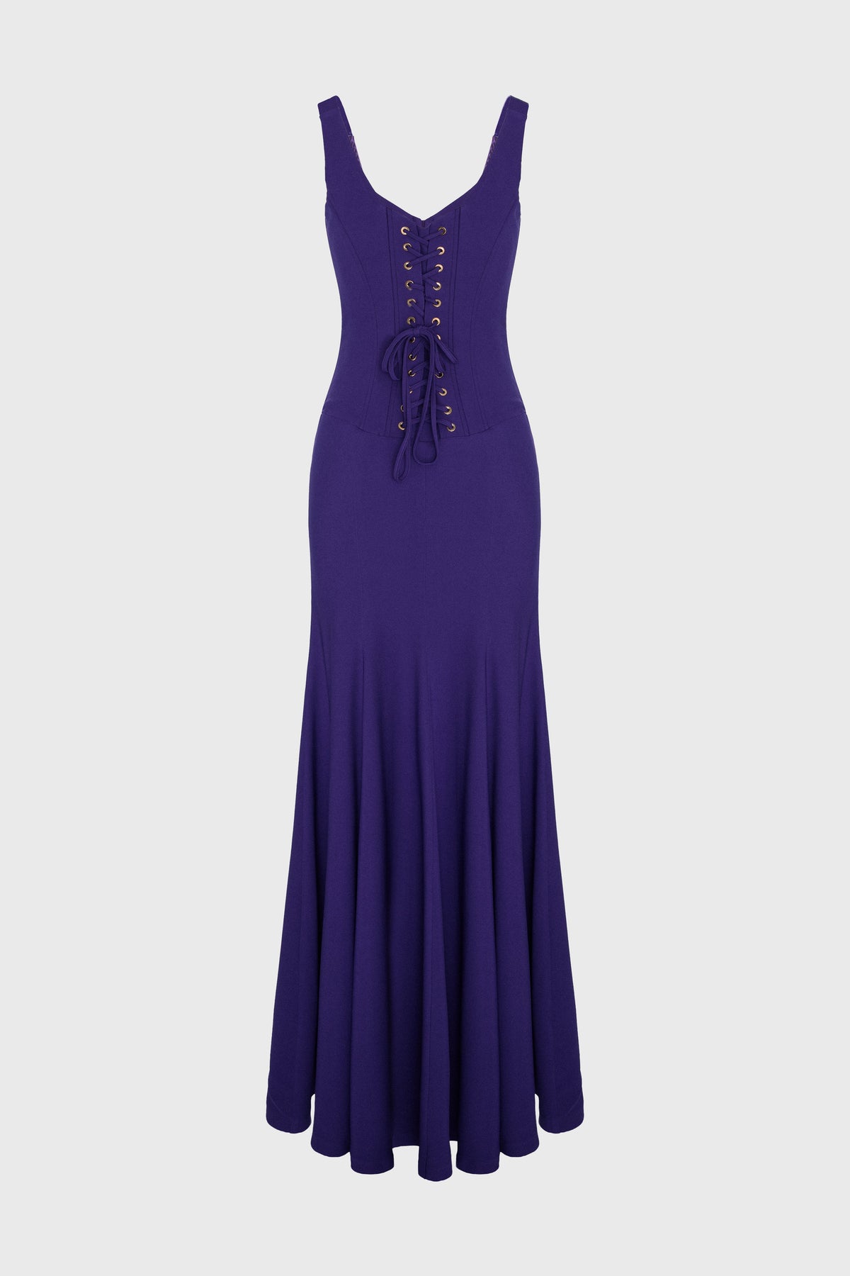 Rochie violet lunga cu corsetaj String