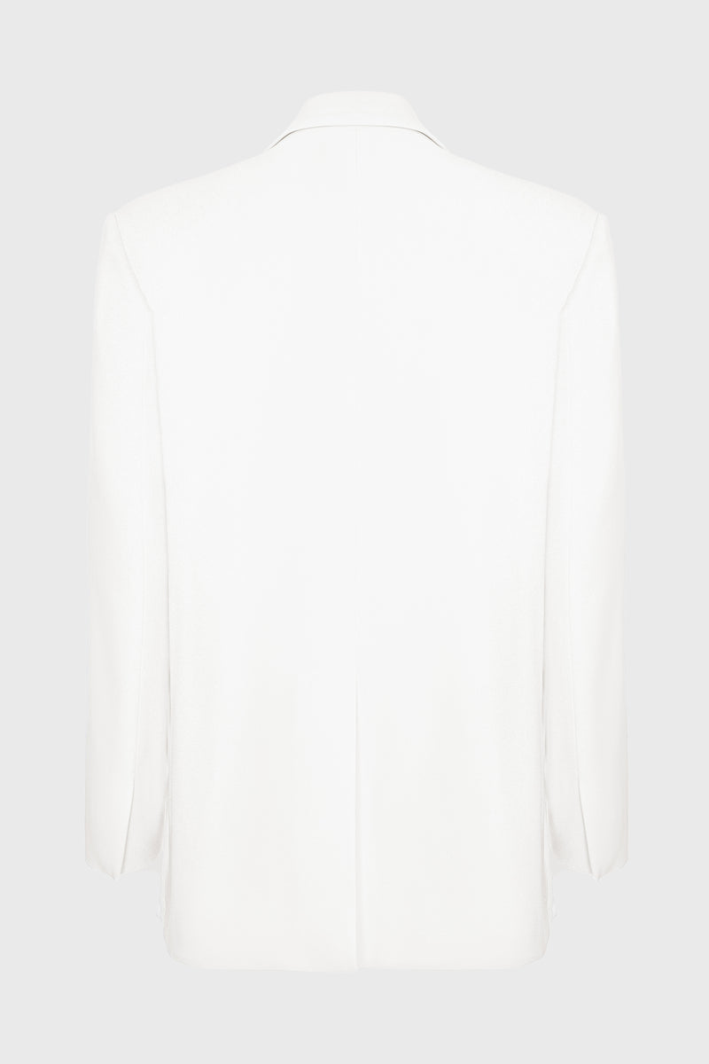 Blazer alb cu deschidere laterala Urban