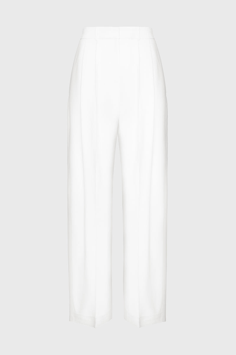 Pantaloni albi cu deschidere laterala Urban