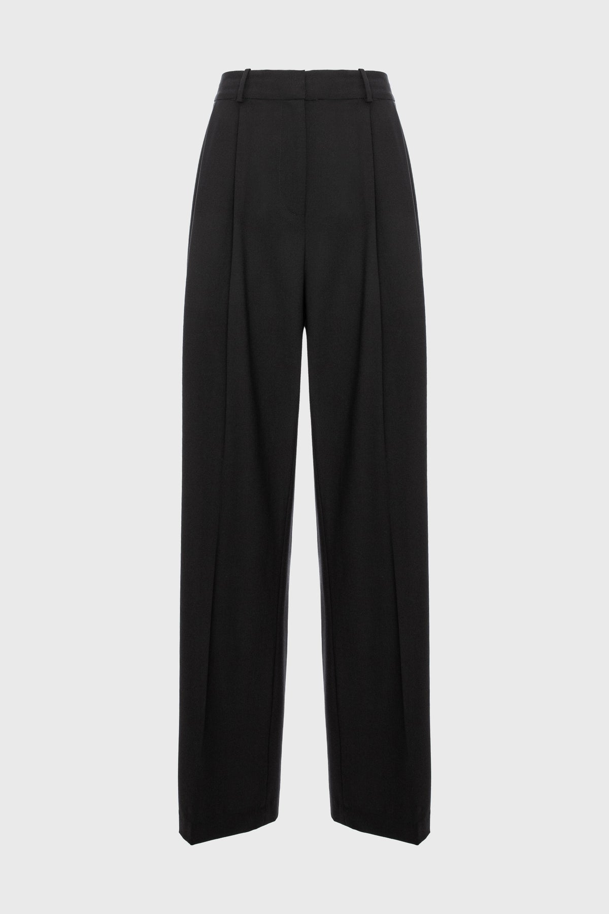 Pantaloni negri din lana cu deschidere laterala Urban