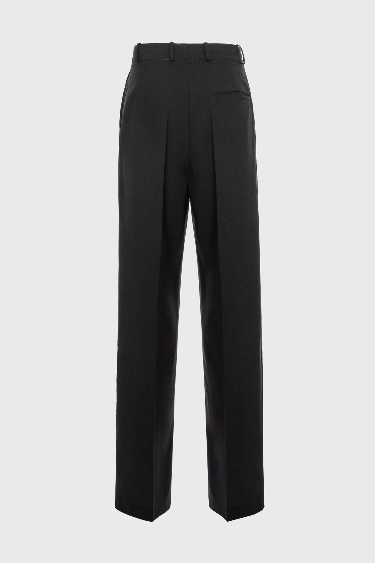 Pantaloni negri din lana cu deschidere laterala Urban