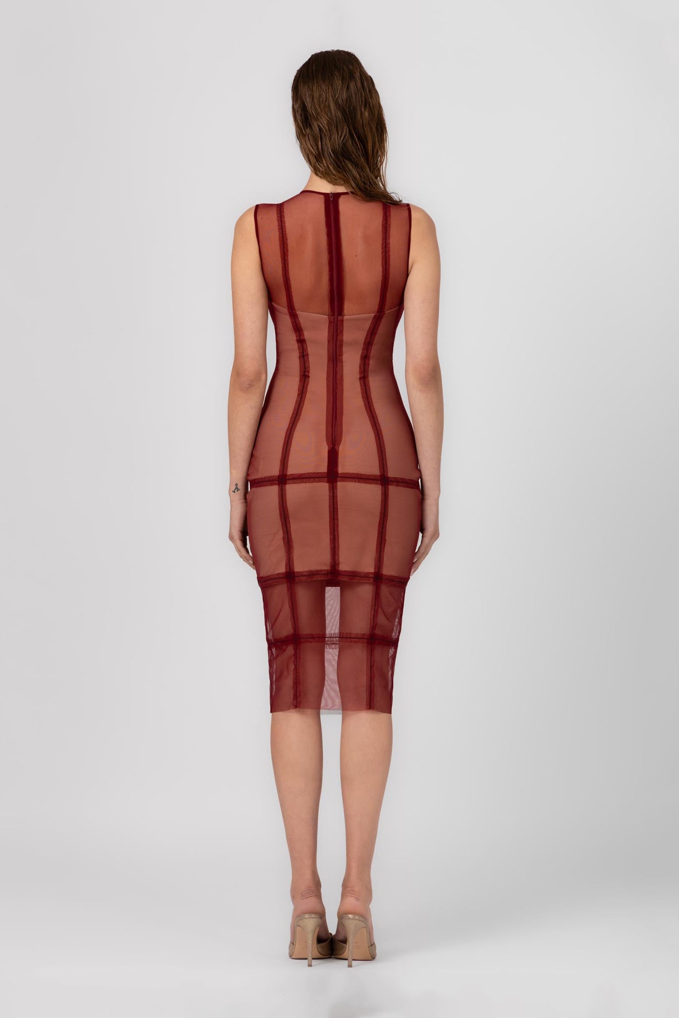 Rochie midi rosu burgund Figure