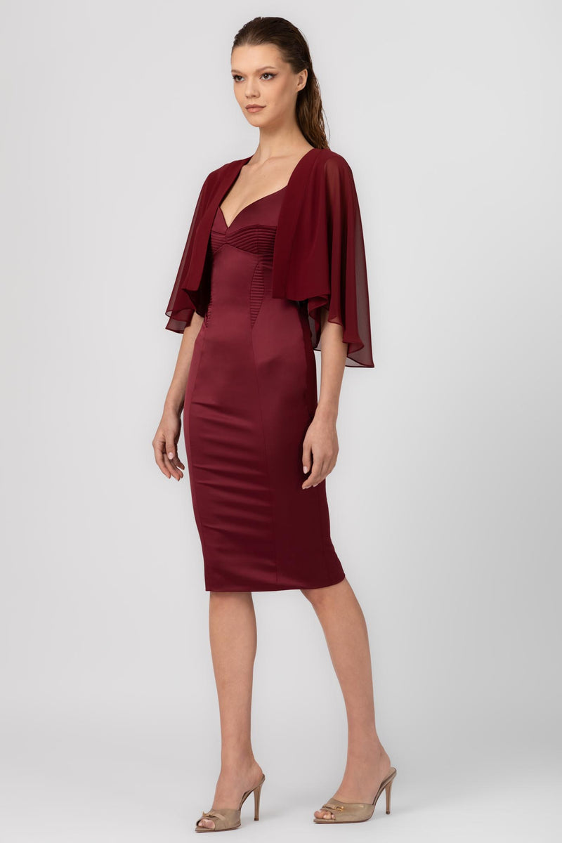 Rochie roșu închis din satin elastic Haze