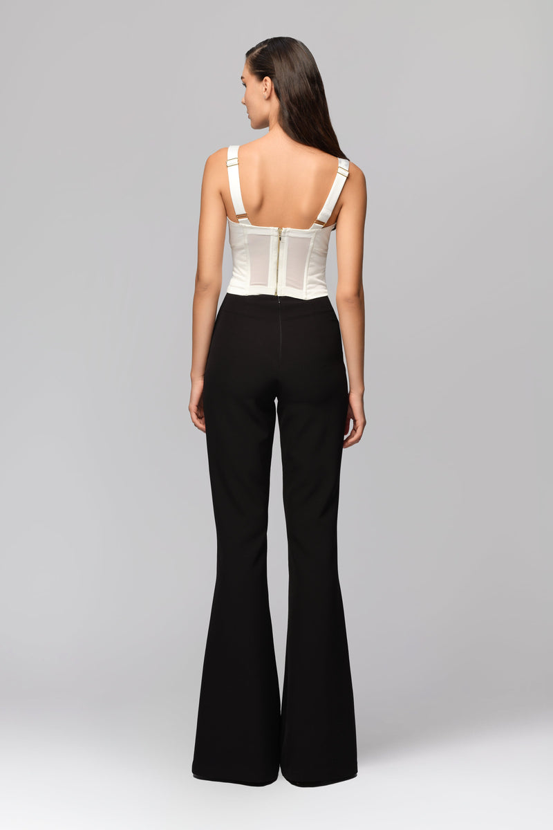 Pantaloni negri lungi evazati Snap