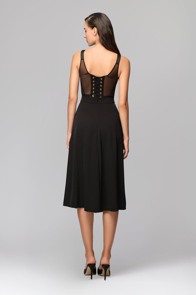 Bra top negru din tul Corset